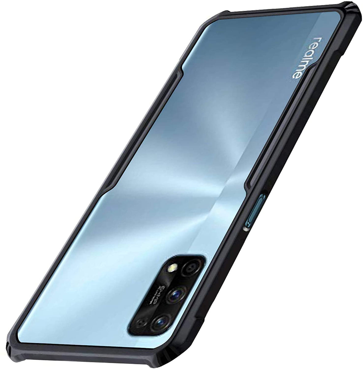 Realme Pro ShockProof Transparent Silicone Back cover Black - Main Image