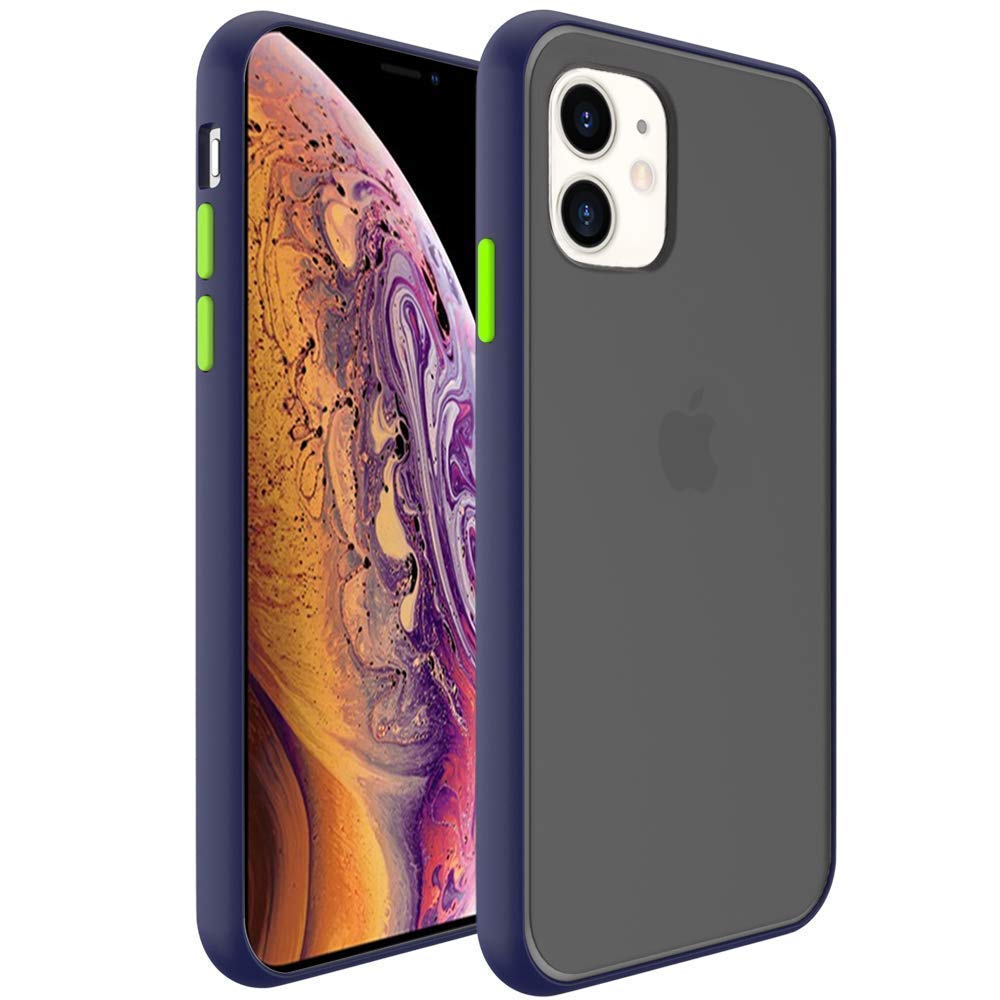 Smoke Frosted Back cover For iPhone 11- Blue