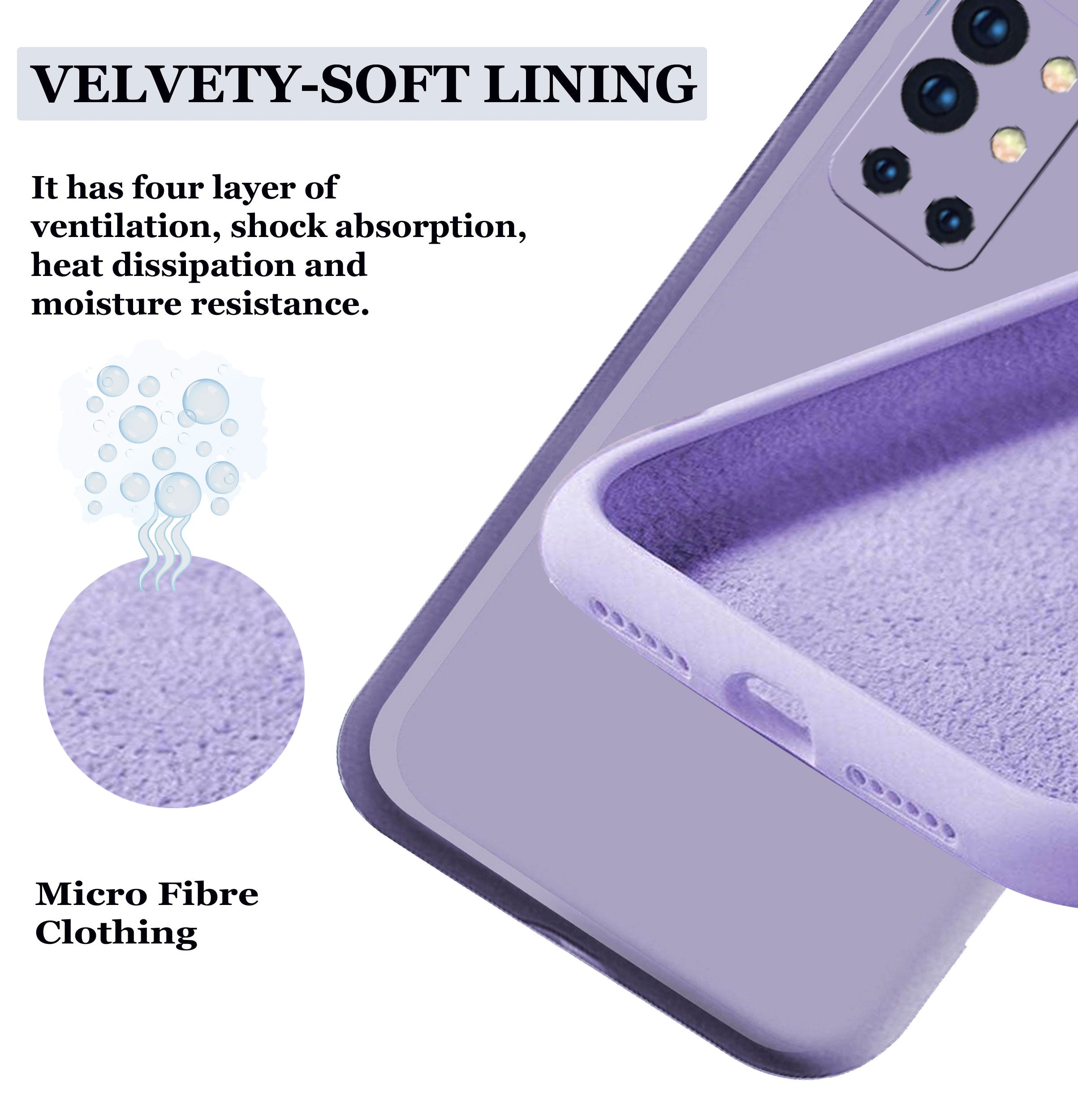 OnePlus 9R Liquid Silicone Back Cover Case With TPU & Matte Finish - Purple