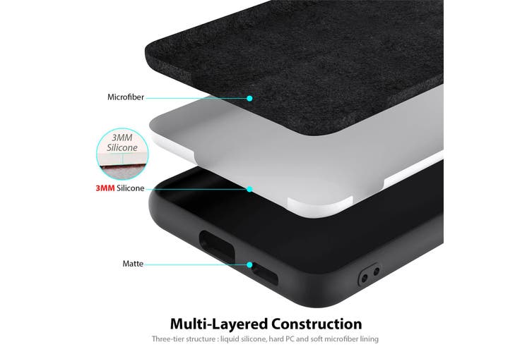 Redmi Note 10 Pro / Pro Max Liquid Silicone Back Cover Case With TPU & Matte Finish - Black