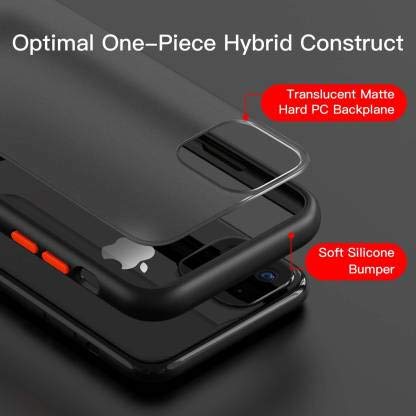 Smoke Frosted Back cover For iPhone 11- Black