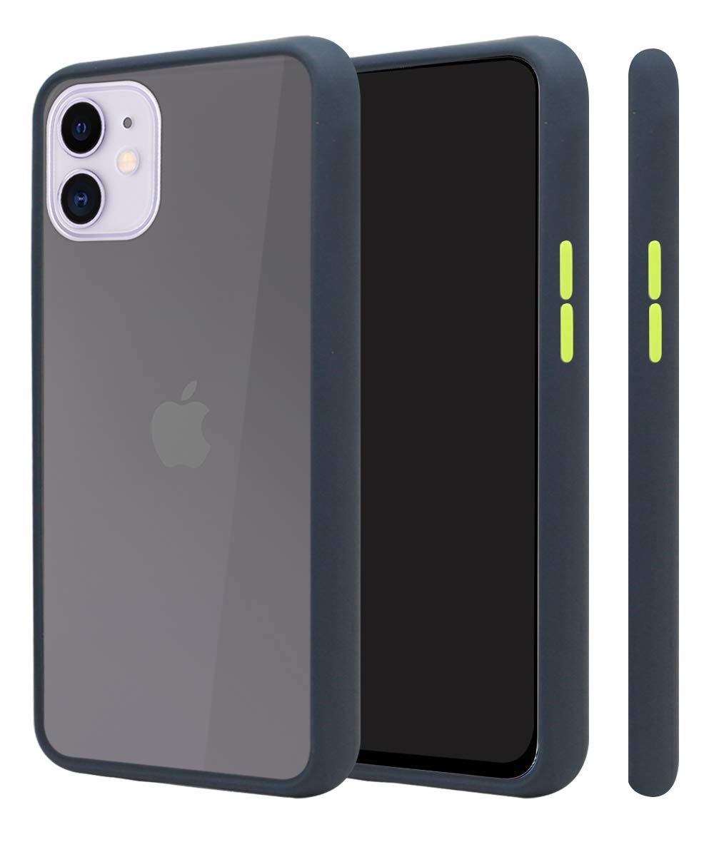 Smoke Frosted Back cover For iPhone 11- Blue