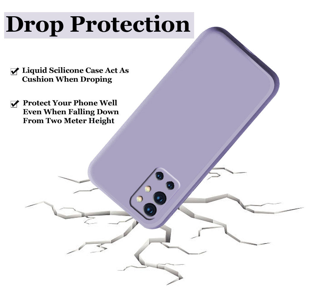 OnePlus 9R Liquid Silicone Back Cover Case With TPU & Matte Finish - Purple