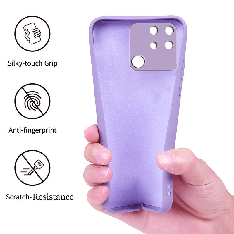 Realme Narzo 50A Liquid Silicone Back Cover Case With TPU & Matte Finish - Purple