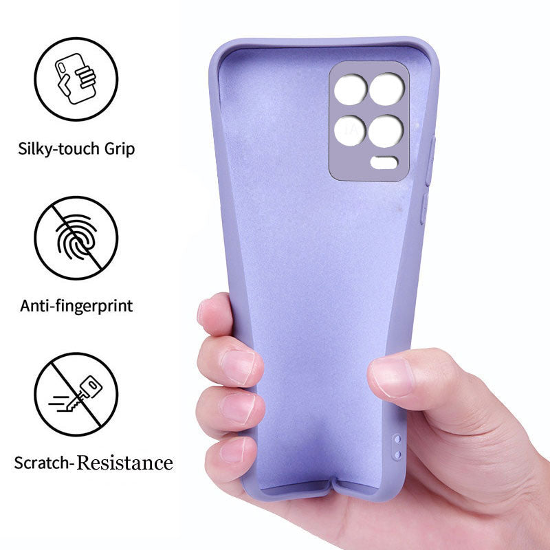 Realme 8 Pro Liquid Silicone Back Cover Case With TPU & Matte Finish - purple