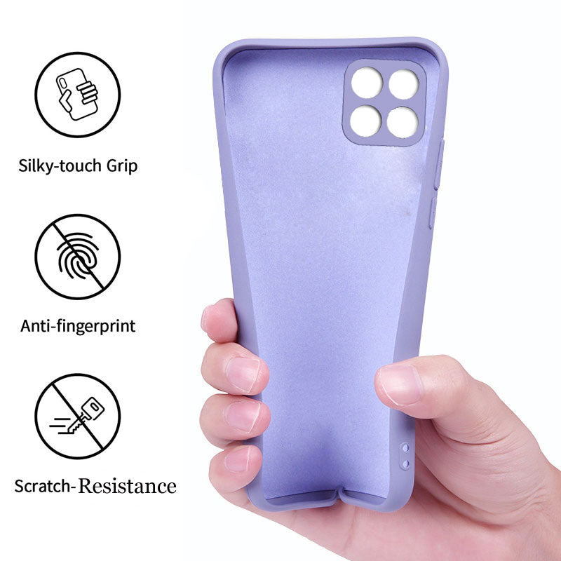 Samsung A22 4G Liquid Silicone Back Cover Case With TPU & Matte Finish - Light Purple