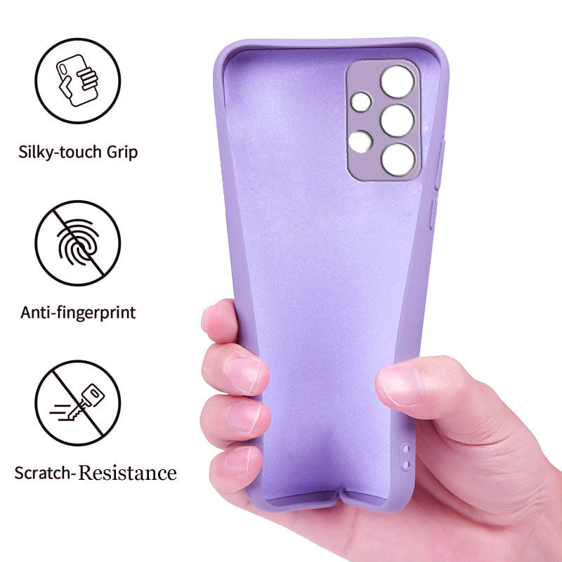 Samsung Galaxy A52 / A52s 5G Liquid Silicone Back Cover Case With TPU & Matte Finish - Purple