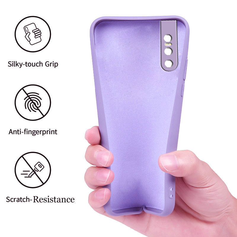 Vivo V15 Pro Liquid Silicone Back Cover Case With TPU & Matte Finish - Purple