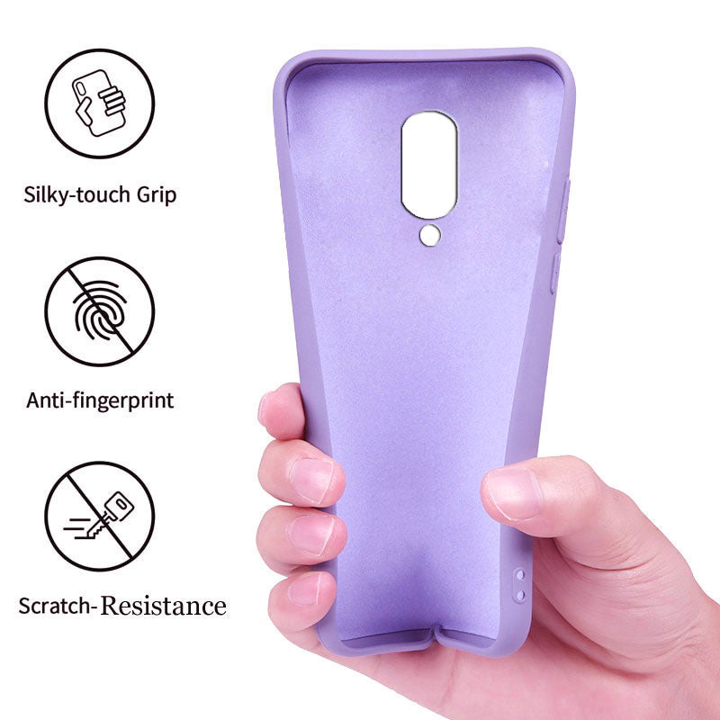 OnePlus 6t Liquid Silicone Back Cover Case With TPU & Matte Finish - Purple