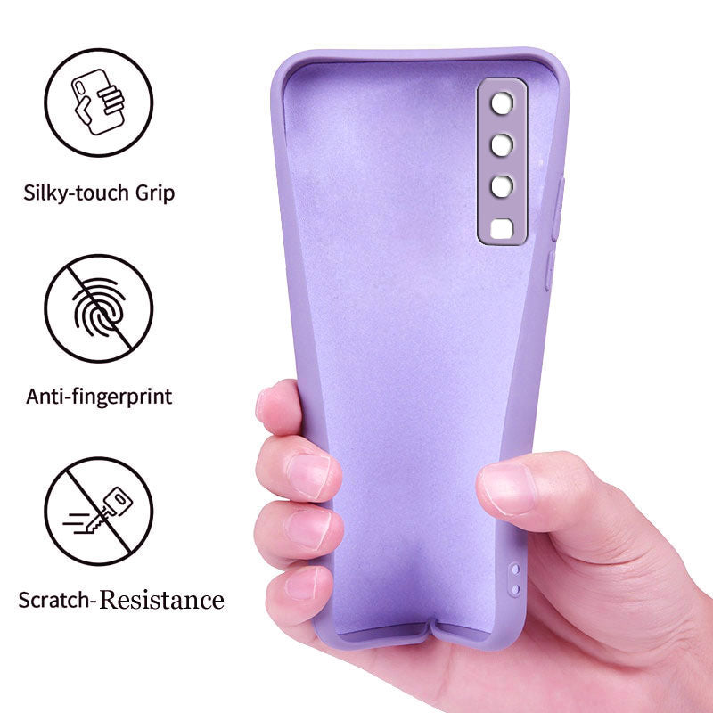 Samsung Galaxy A7 2018 Liquid Silicone Back Cover Case With TPU & Matte Finish - Purple