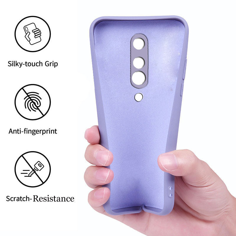 Oneplus 8 Liquid Silicone Back Cover Case With TPU & Matte Finish - Purple