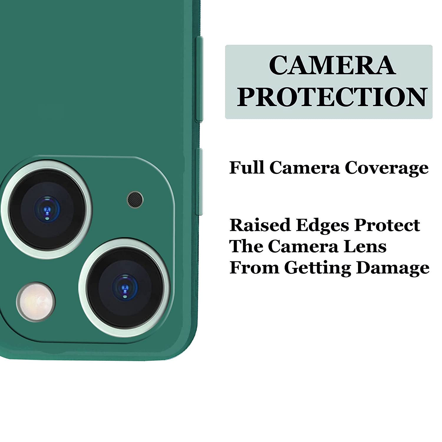 iPhone 14 Liquid Silicone Back Cover Case With TPU & Matte Finish - Green