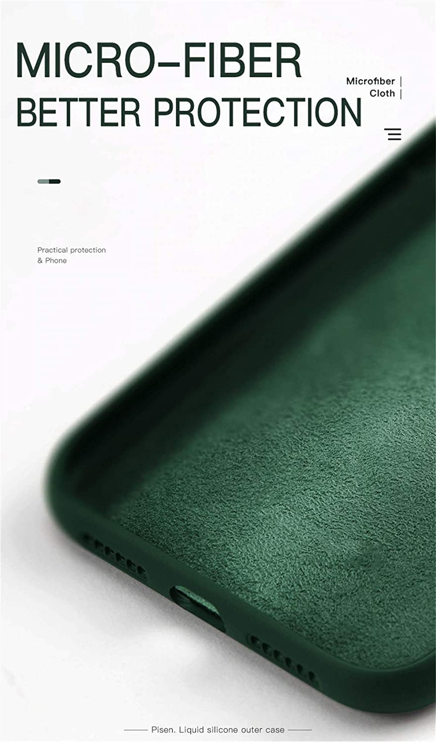 iQOO 7 Legend 5G Liquid Silicone Back Cover Case With TPU & Matte Finish - Dark Green