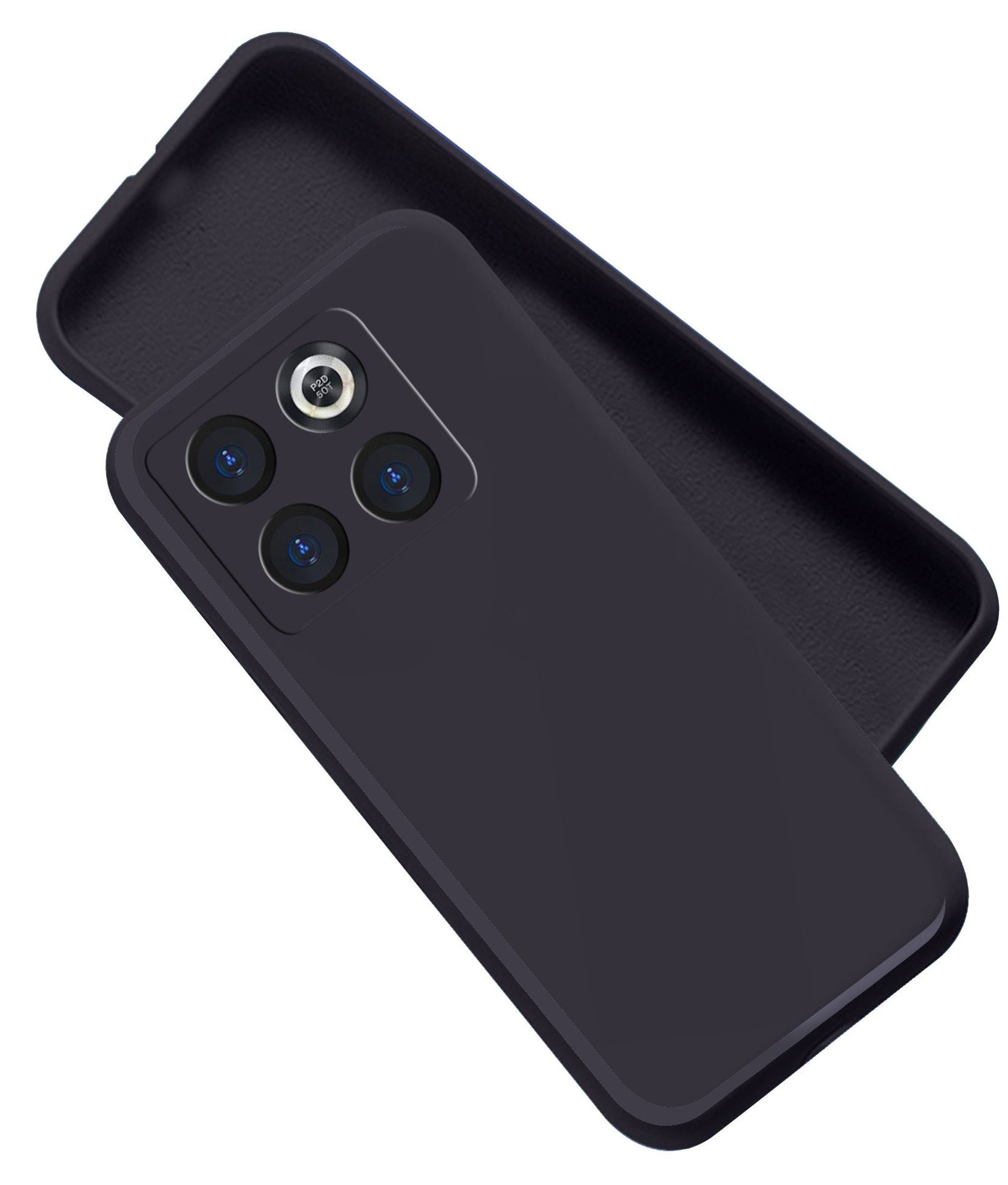 Oneplus 10T 5G  Liquid Silicone Back Cover Case With TPU & Matte Finish - Black