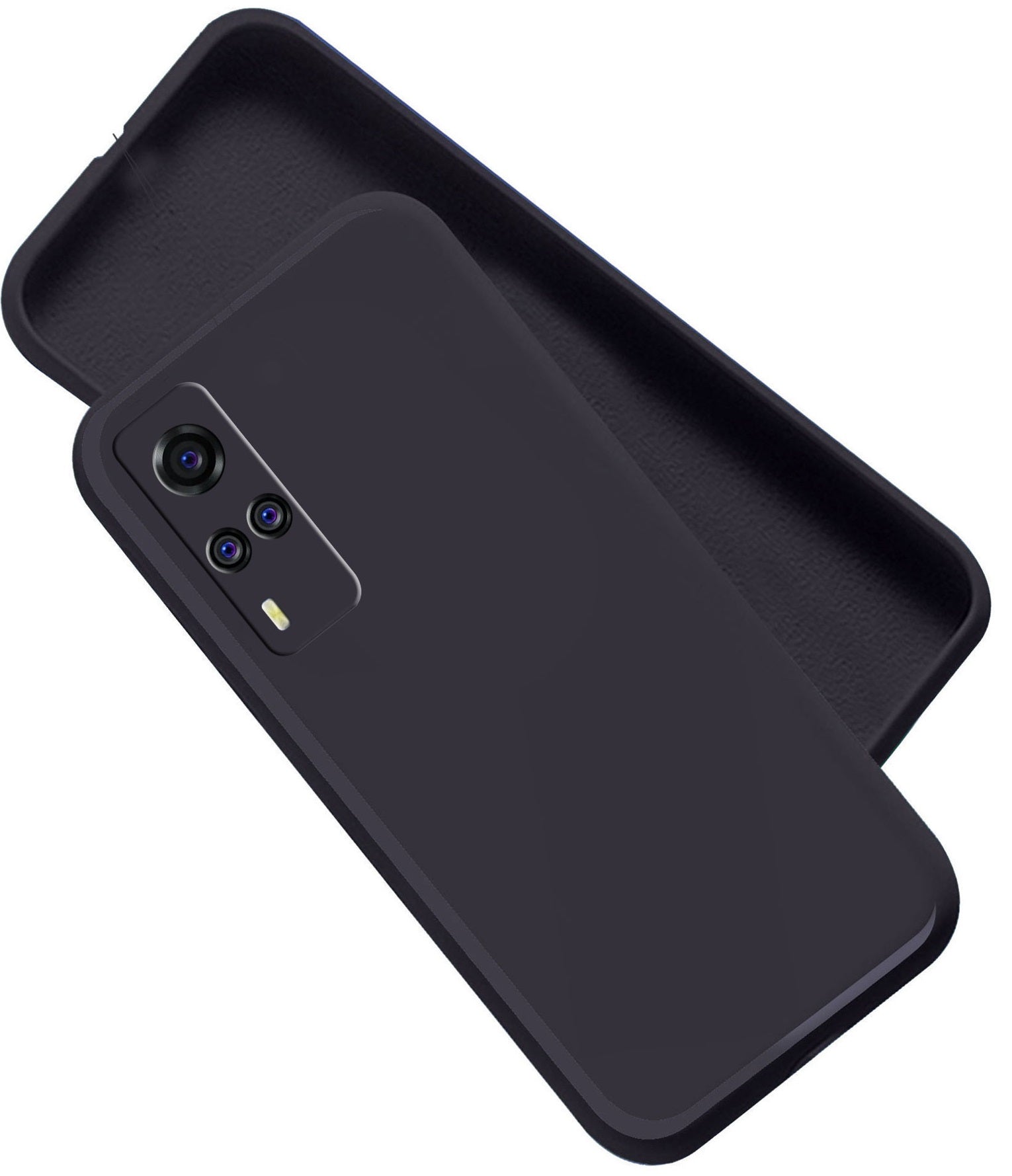 Vivo Y51 2020 / Vivo Y51A  Liquid Silicone Back Cover Case With TPU & Matte Finish - Black