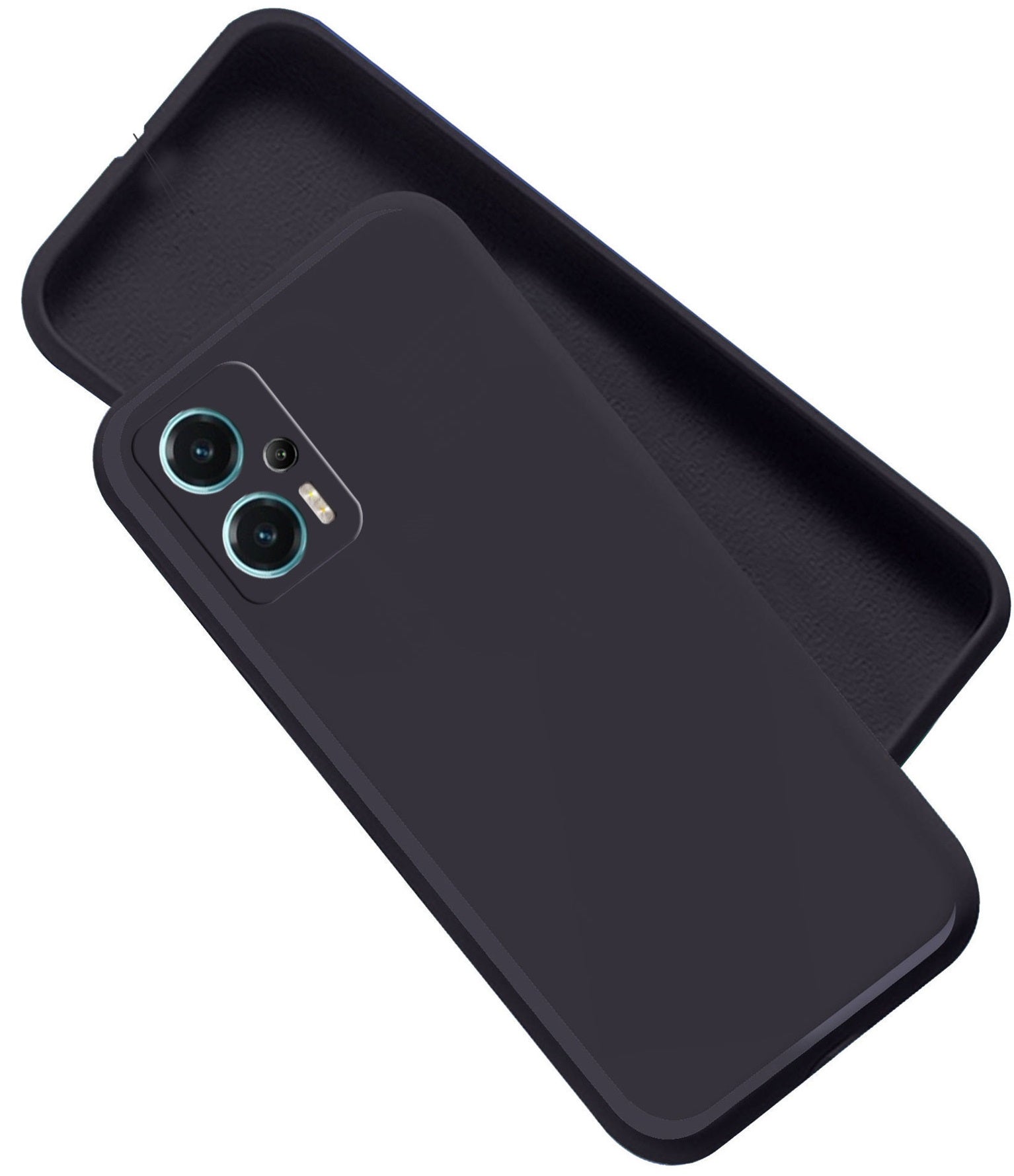 Redmi K50i 5G Liquid Silicone Back Cover Case With TPU & Matte Finish - Black