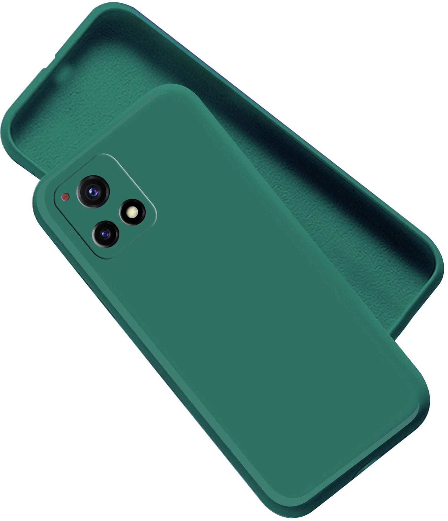 Vivo Y72 5g Liquid Silicone Back Cover Case With TPU & Matte Finish - Green