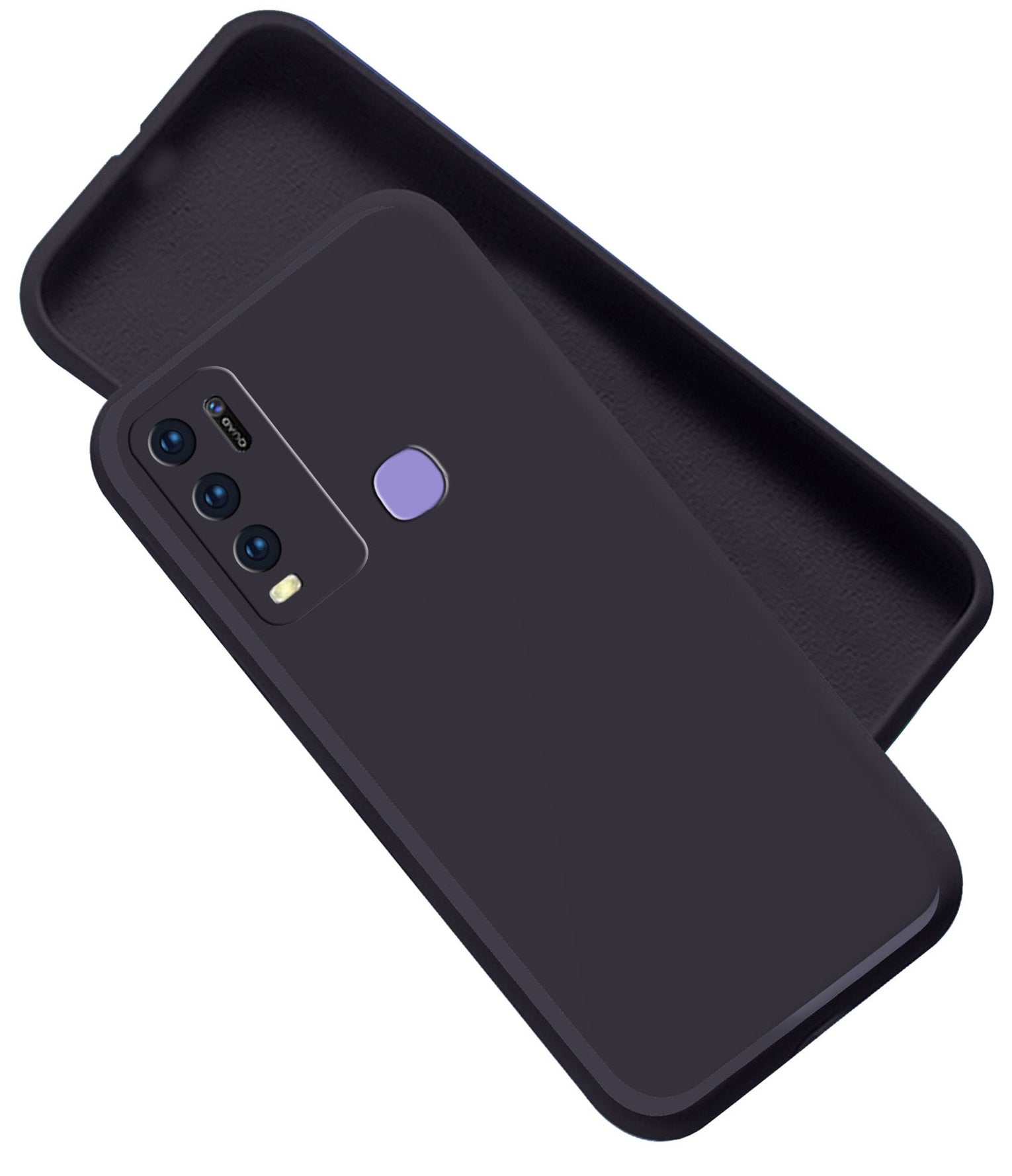 Vivo Y50 / Vivo Y30  Liquid Silicone Back Cover Case With TPU & Matte Finish - Black