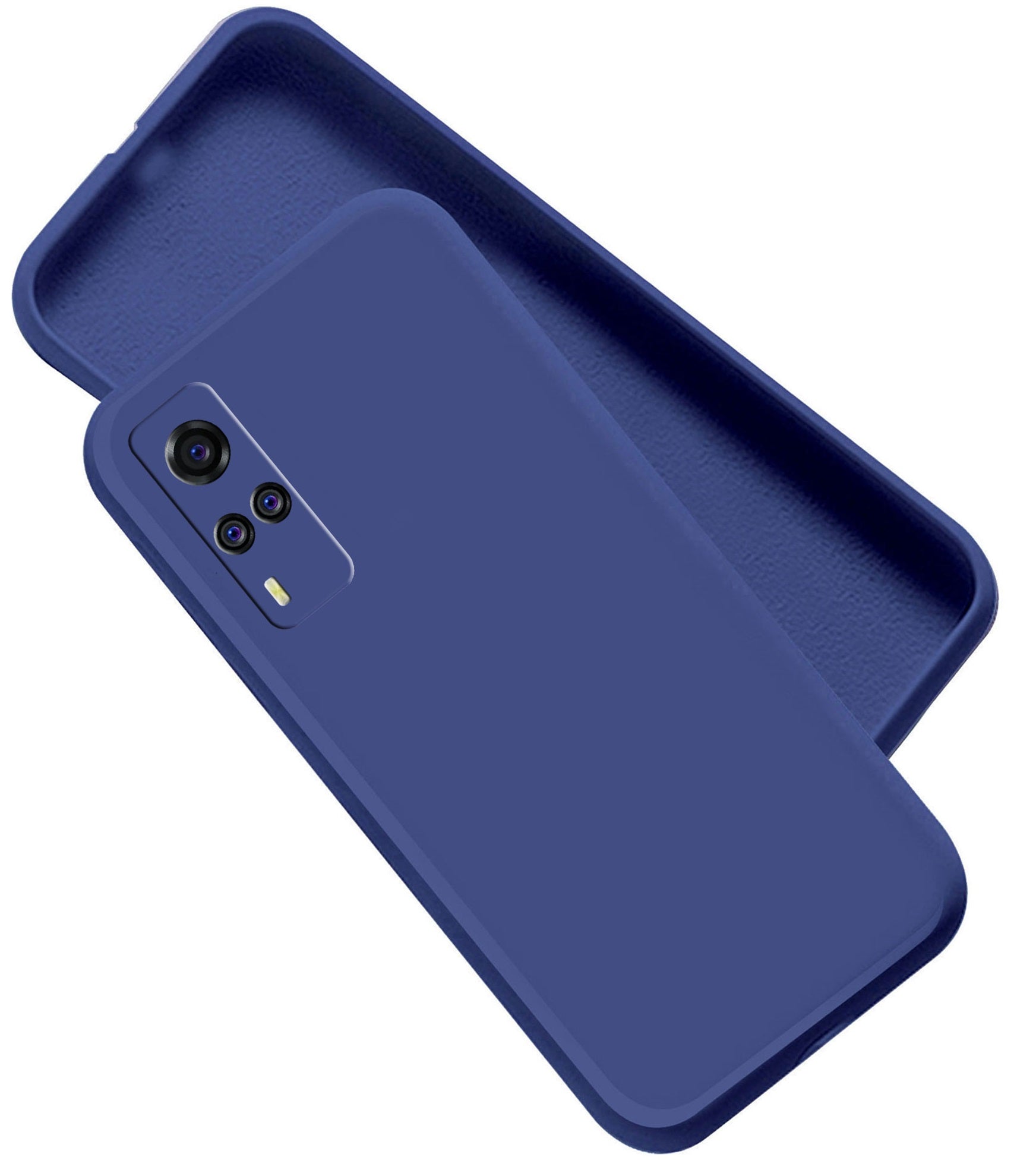Vivo Y51 2020 / Vivo Y51A  Liquid Silicone Back Cover Case With TPU & Matte Finish - Blue