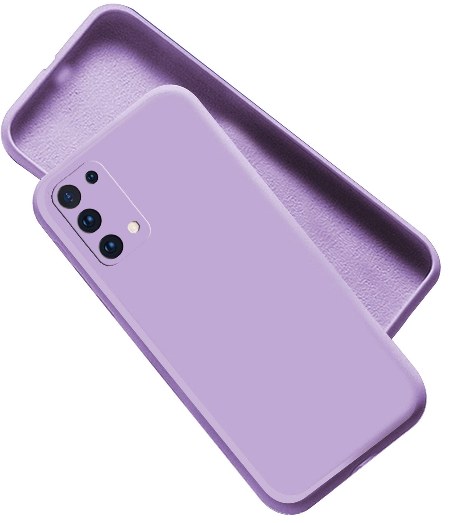 Oppo A74 5g Liquid Silicone Back Cover Case With TPU & Matte Finish - Purple