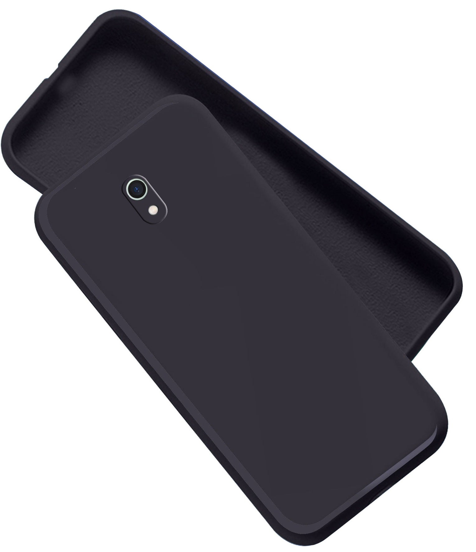 Redmi 8a Liquid Silicone Back Cover Case With TPU & Matte Finish - Black