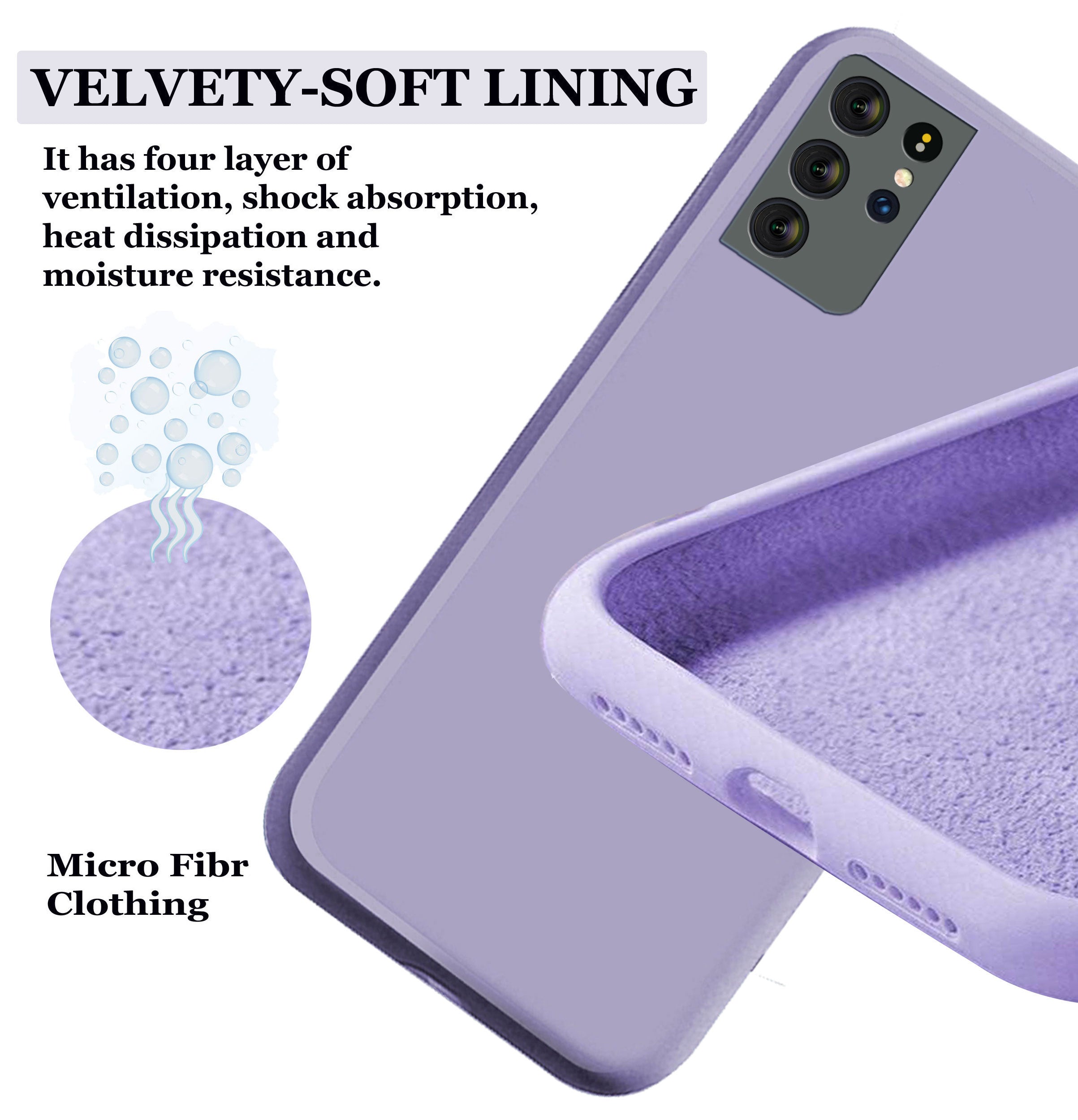 Samsung S21 Ultra Liquid Silicone Back Cover Case With TPU & Matte Finish - Purple
