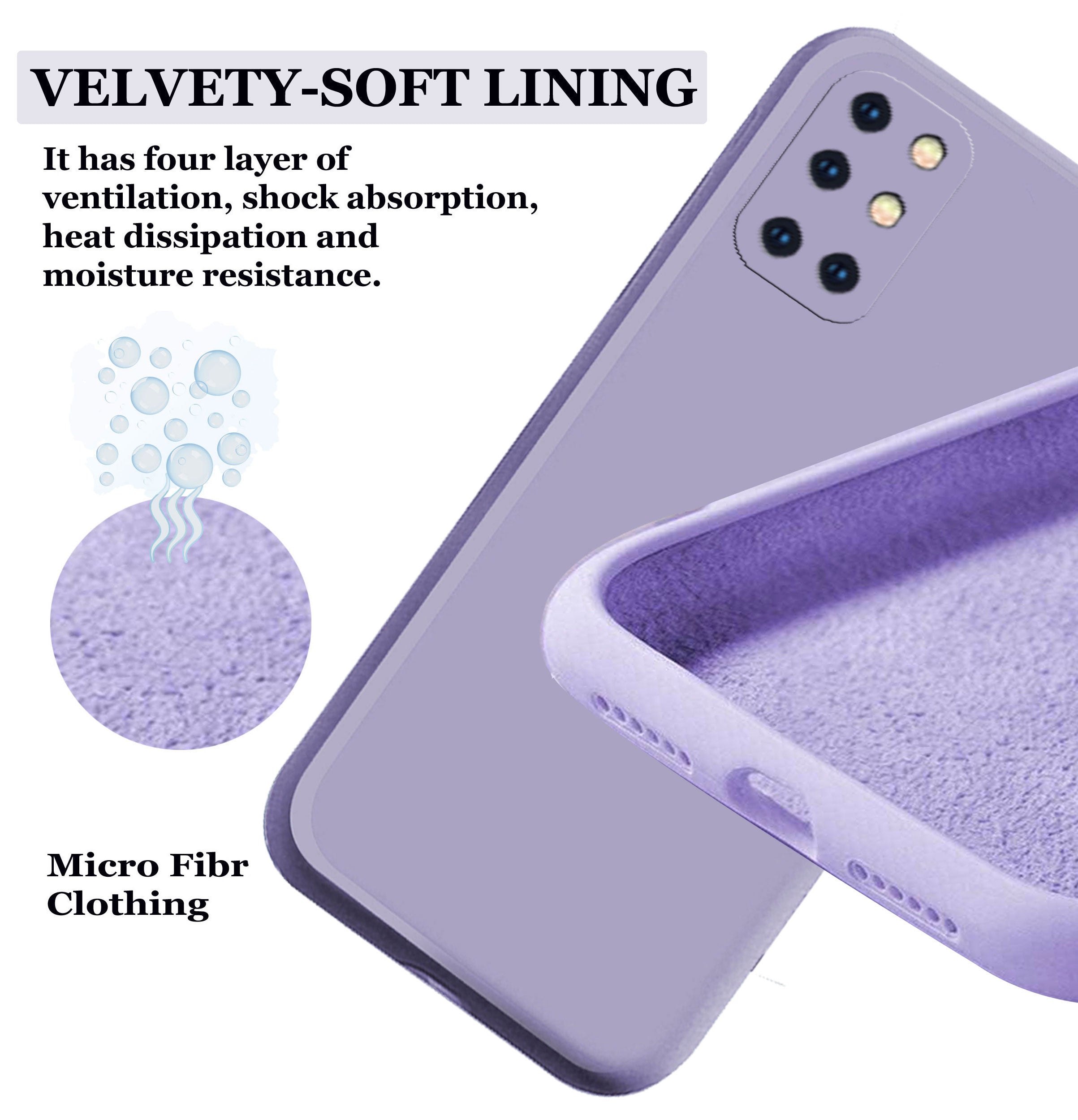 Oneplus 8t Liquid Silicone Back Cover Case With TPU & Matte Finish - Purple