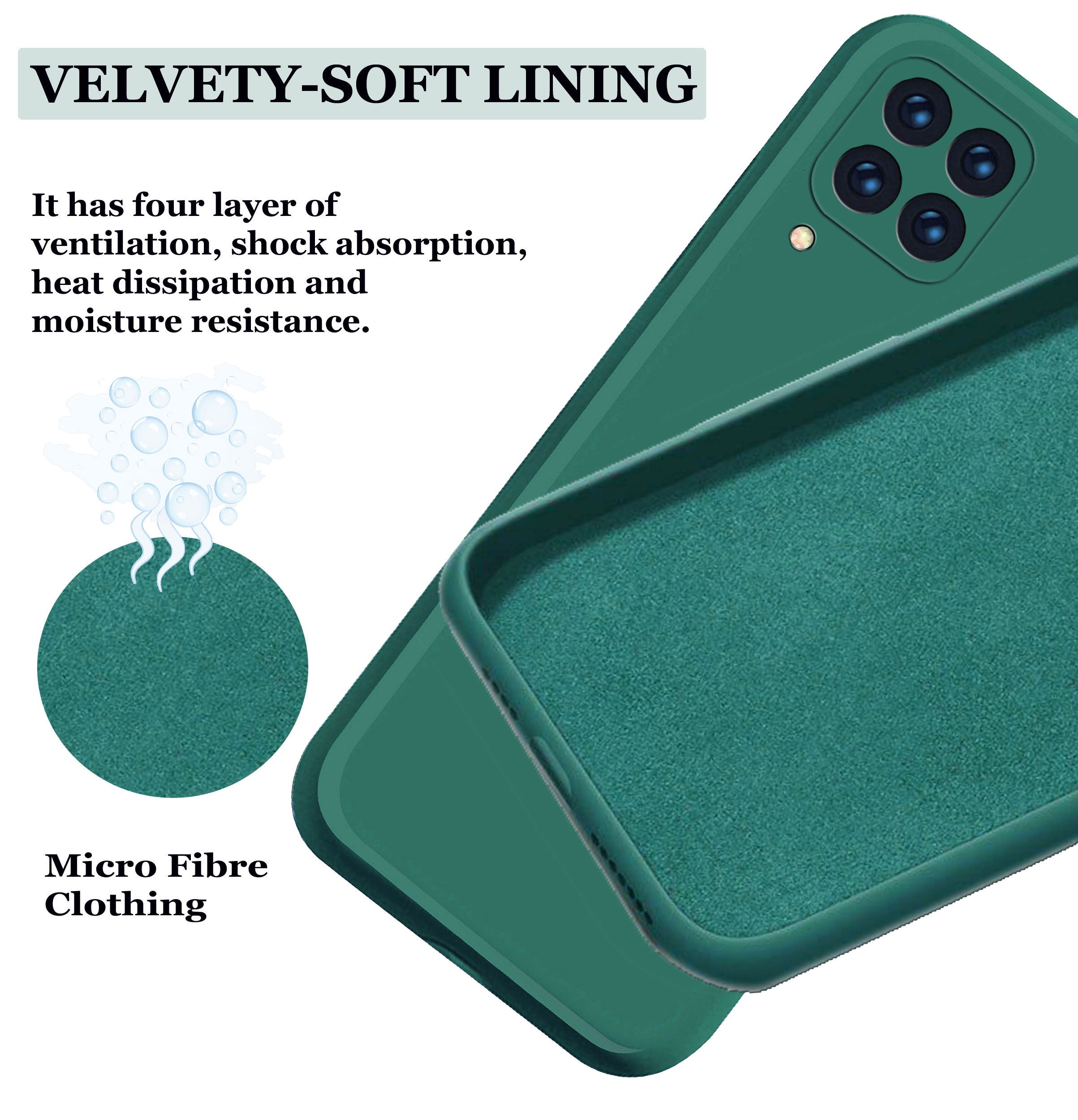 Samsung Galaxy M33 5G Liquid Silicone Back Cover Case With TPU & Matte Finish - Green