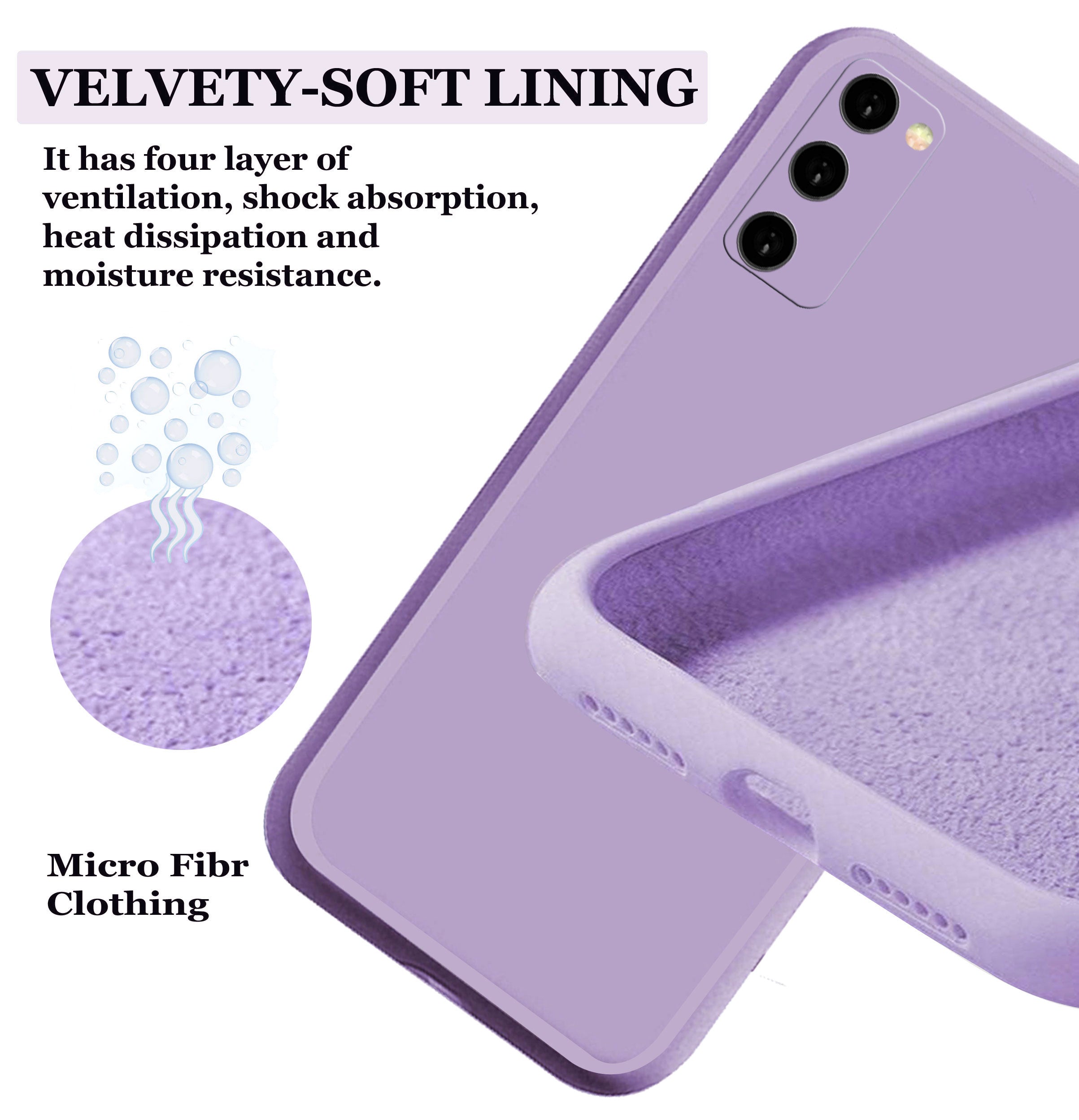 Liquid TPU Silicone Matte Back Cover Case For Samsung Galaxy S20 Fe - Purple
