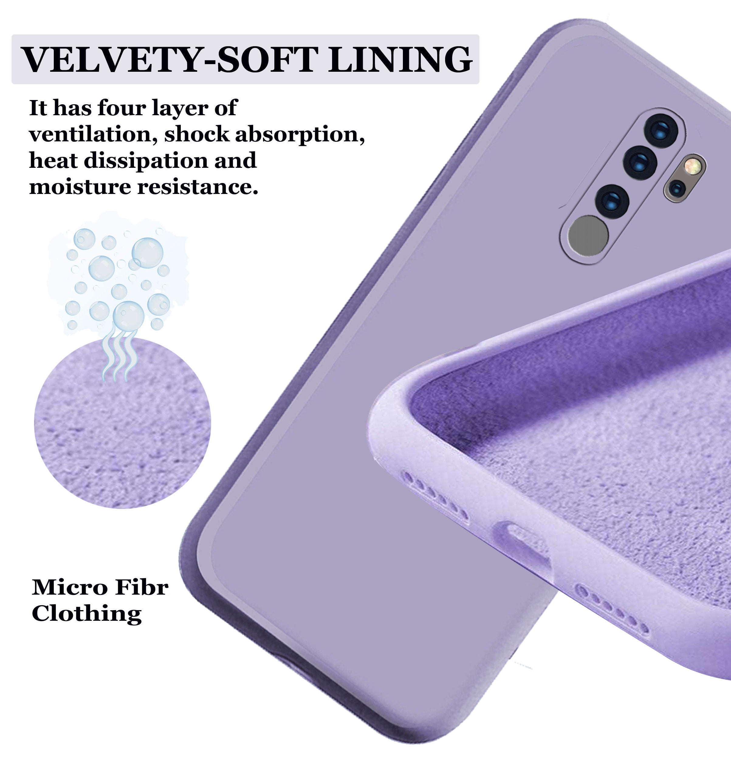 Redmi Note 8 Pro  Liquid Silicone Back Cover Case With TPU & Matte Finish - Purple