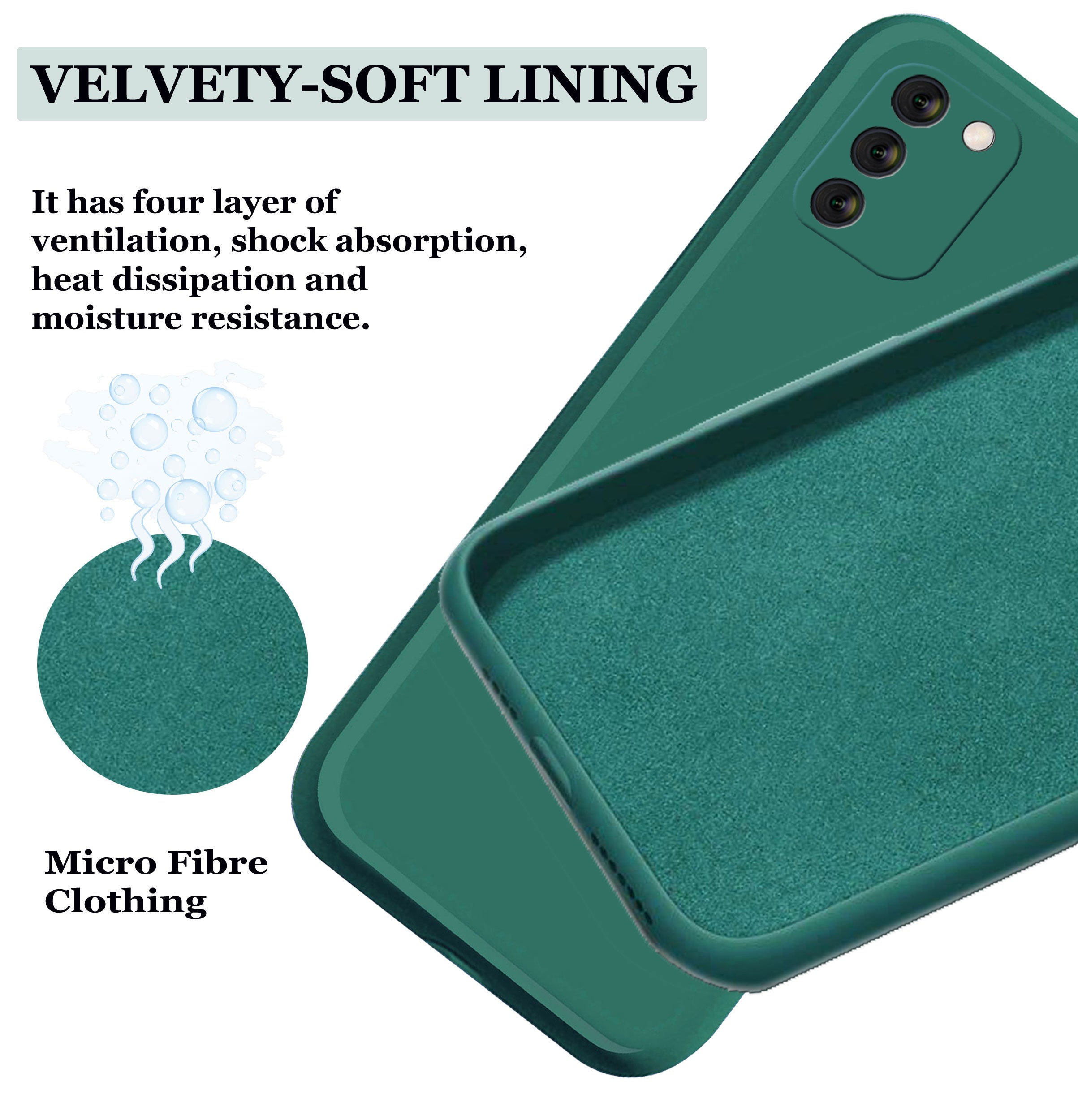 Samsung S10 Lite Liquid Silicone Back Cover Case With TPU & Matte Finish - Dark Green