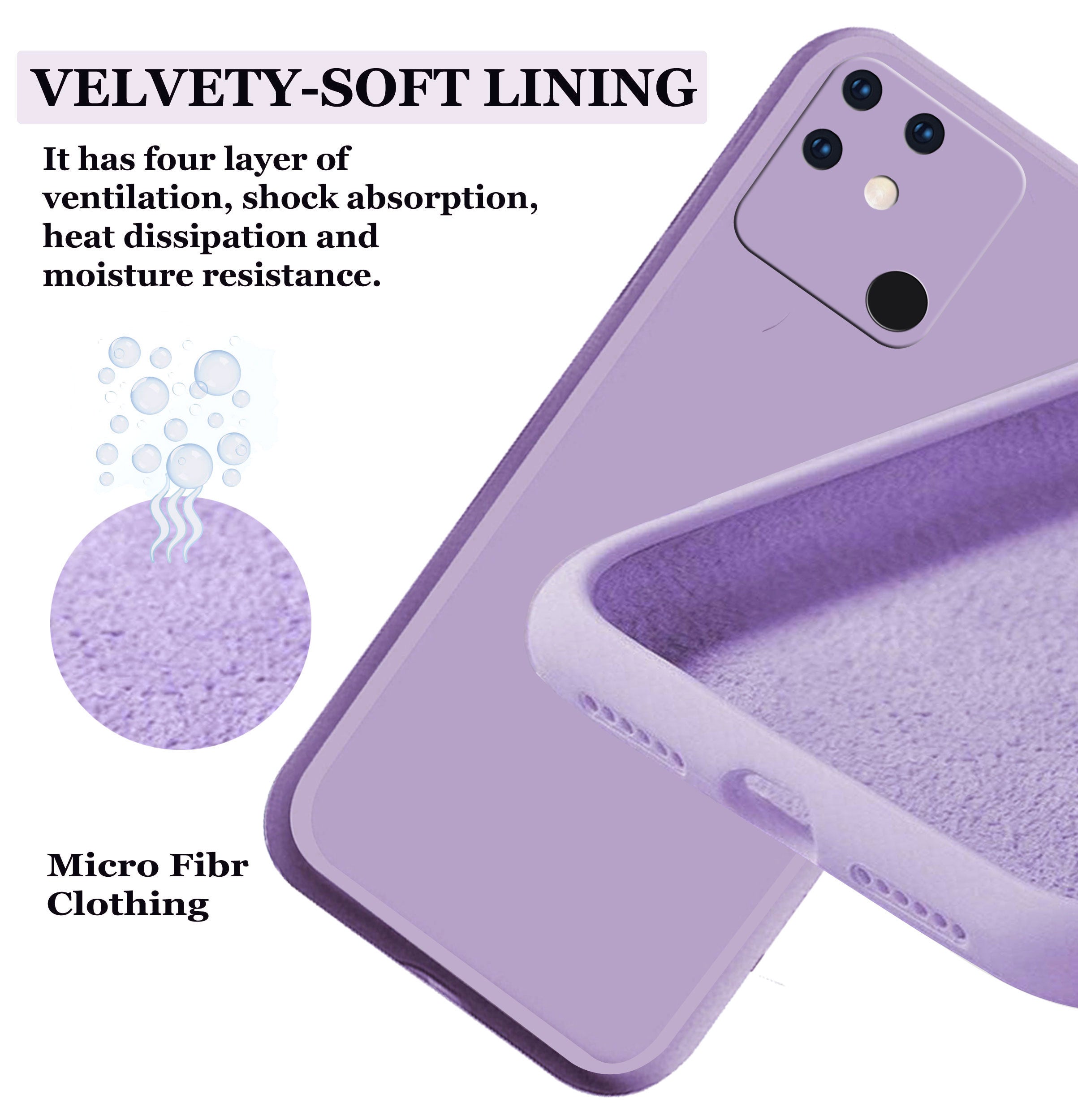 Realme Narzo 50A Liquid Silicone Back Cover Case With TPU & Matte Finish - Purple