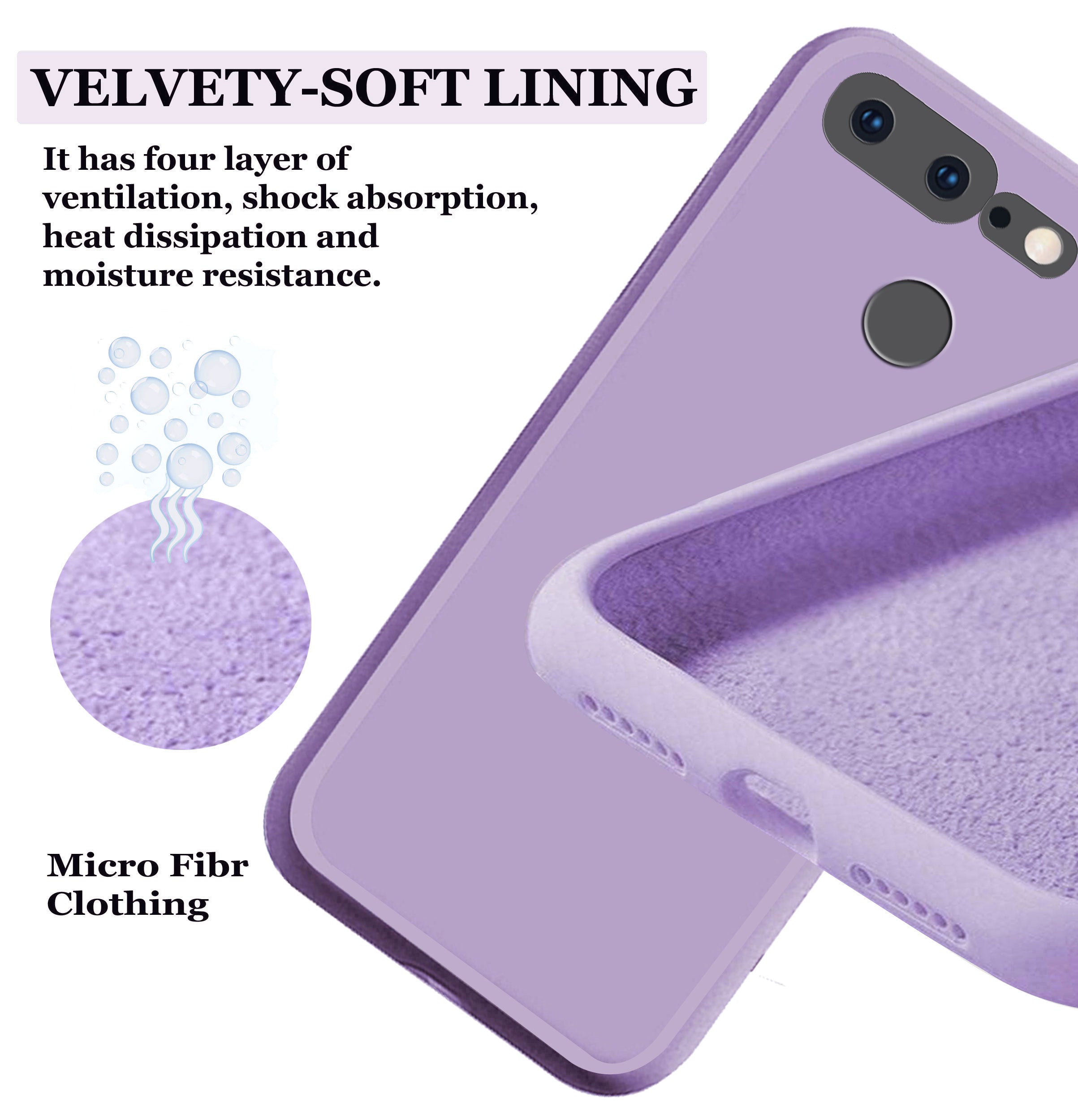 OnePlus 5t Liquid Silicone Back Cover Case With TPU & Matte Finish - Purple