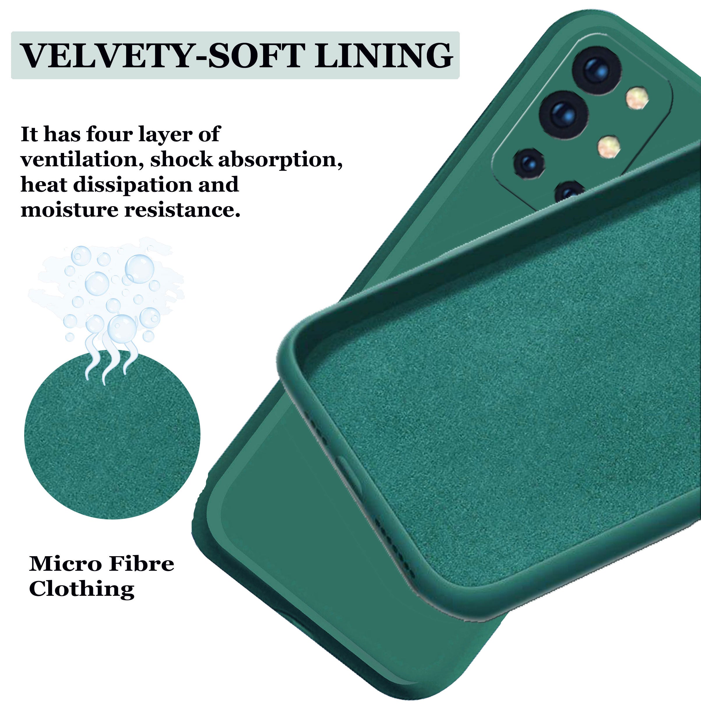 OnePlus 9R Liquid Silicone Back Cover Case With TPU & Matte Finish - DarkGreen