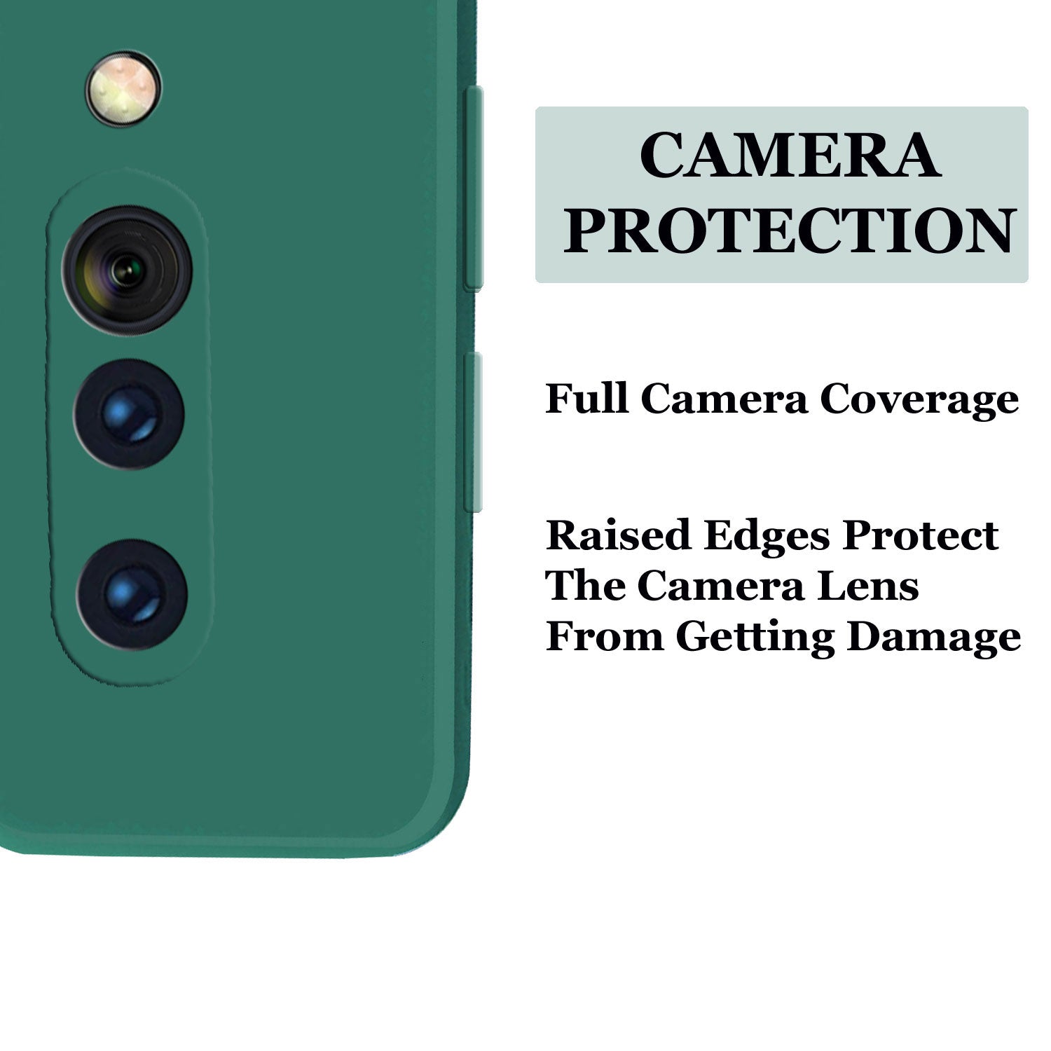 Oneplus 8 Liquid Silicone Back Cover Case With TPU & Matte Finish - Dark Green