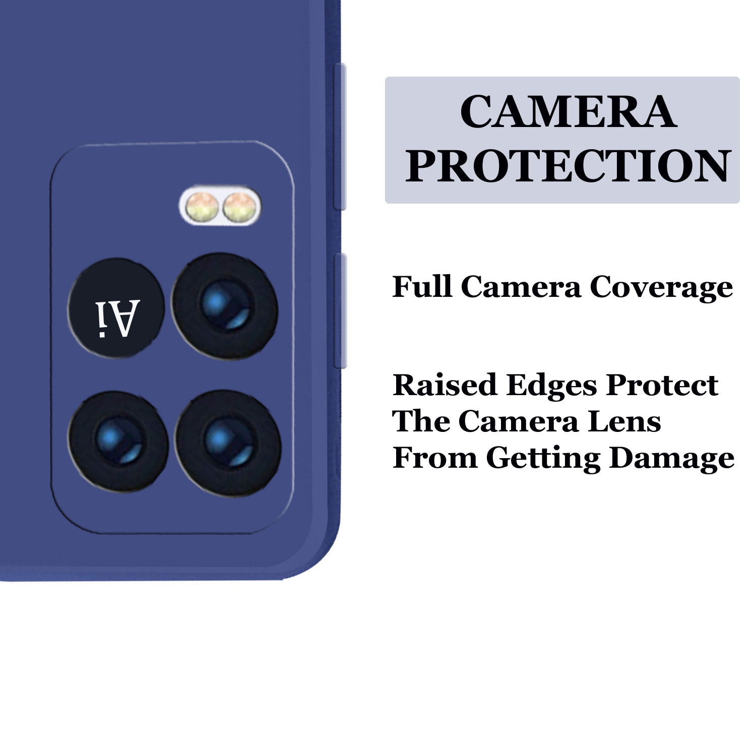 Oppo A54 Liquid Silicone Back Cover Case With TPU & Matte Finish - Blue