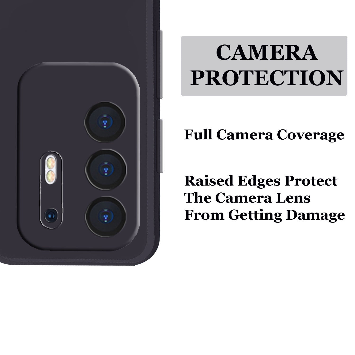 Oppo F19 Pro Plus Liquid Silicone Back Cover Case With TPU & Matte Finish - Black