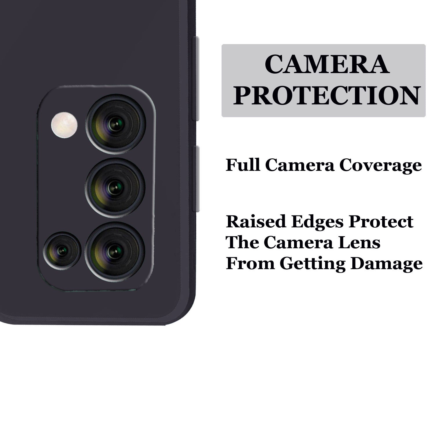 Reno 5 Pro Liquid Silicone Back Cover Case With TPU & Matte Finish - Black