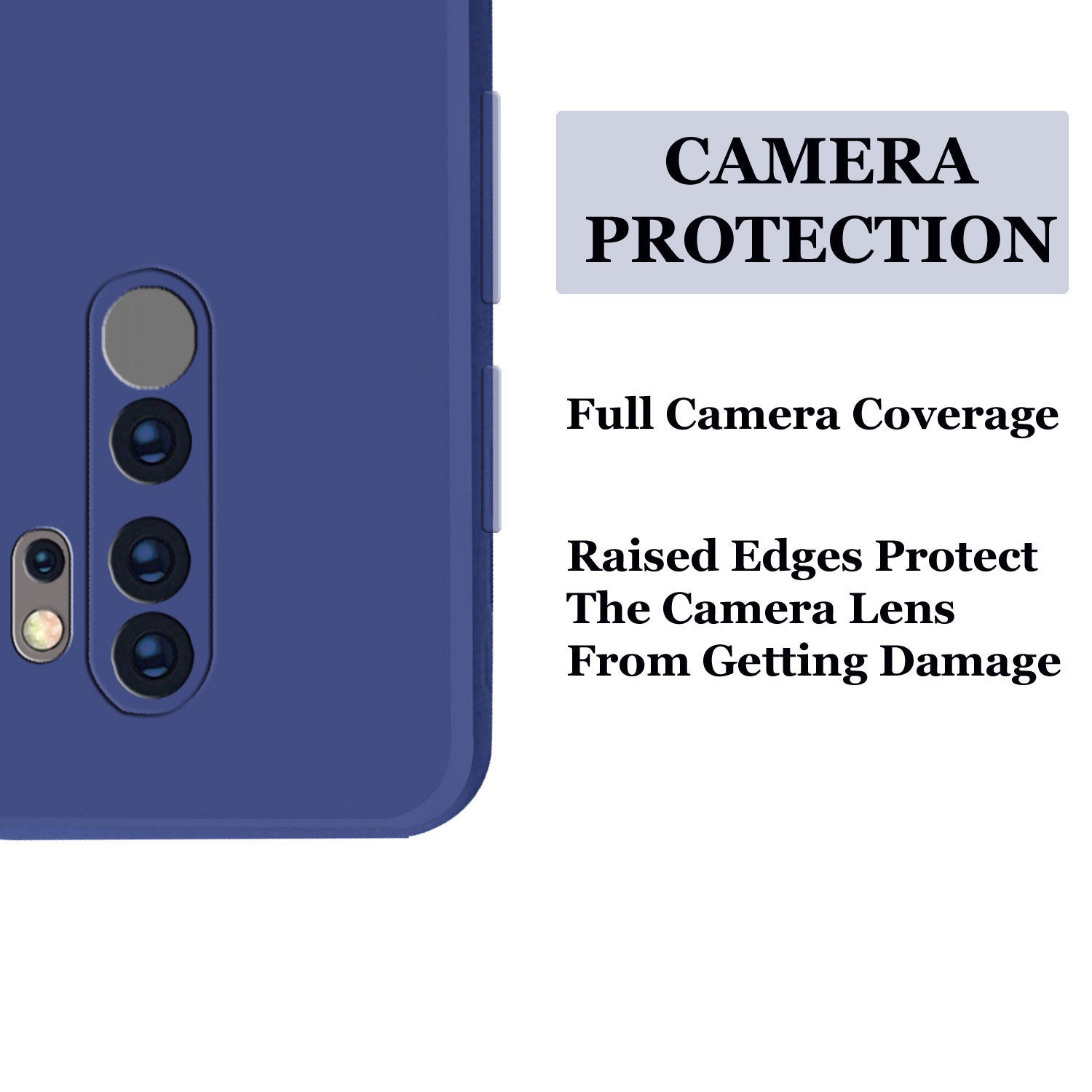 Redmi Note 8 Pro Liquid Silicone Back Cover Case With TPU & Matte Finish - Blue