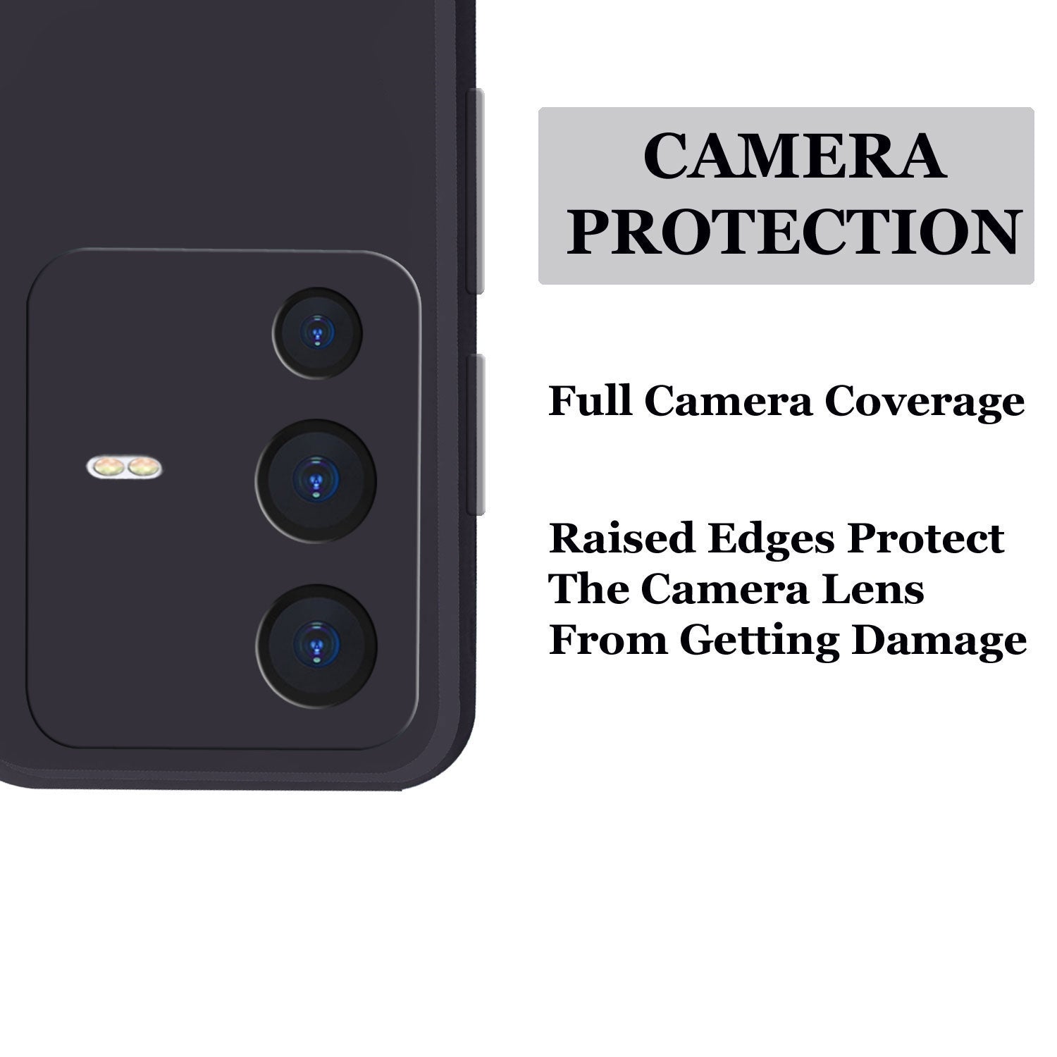 Vivo V23 Pro Liquid Silicone Back Cover Case With TPU & Matte Finish - Black