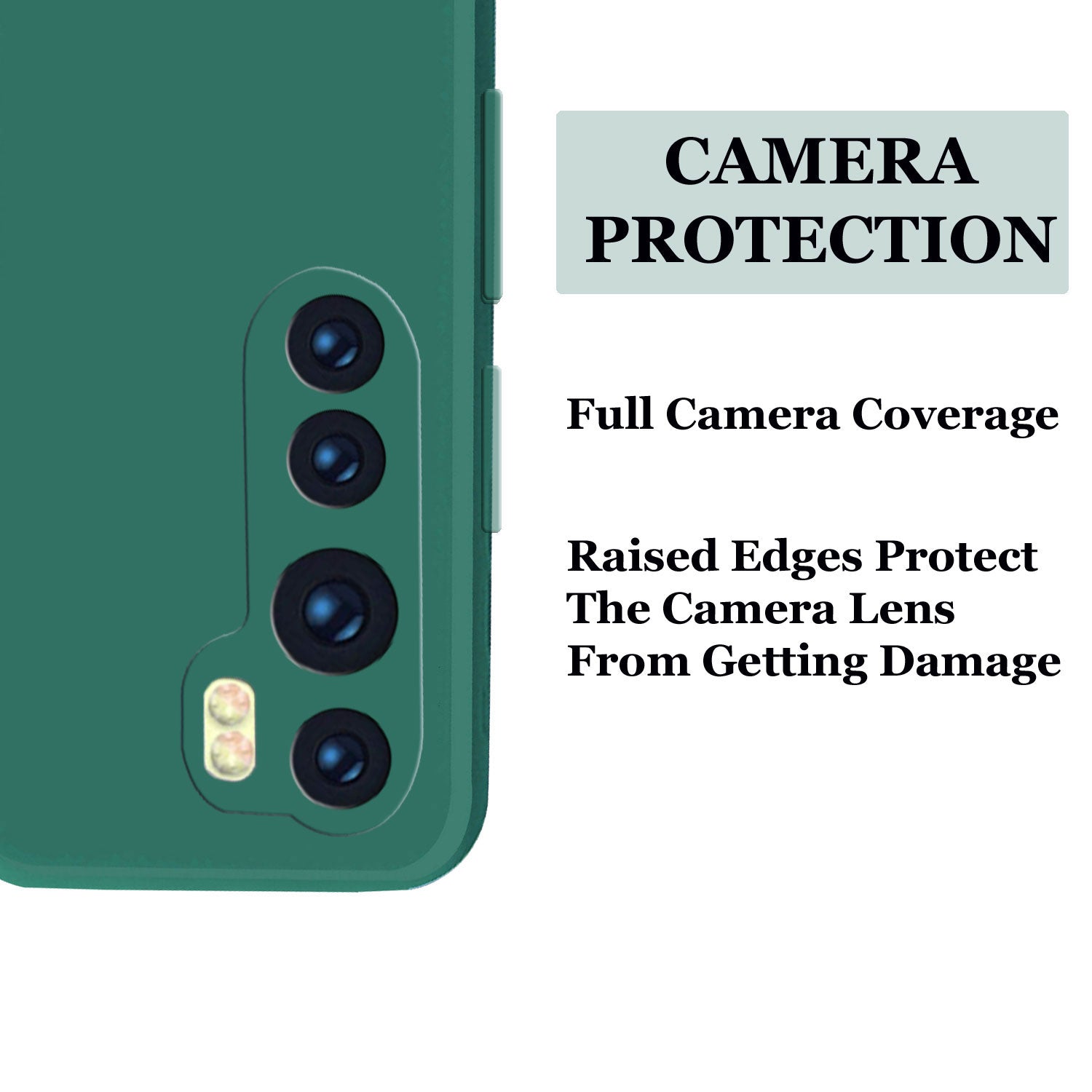 Oneplus Nord Liquid Silicone Back Cover Case With TPU & Matte Finish - Dark Green
