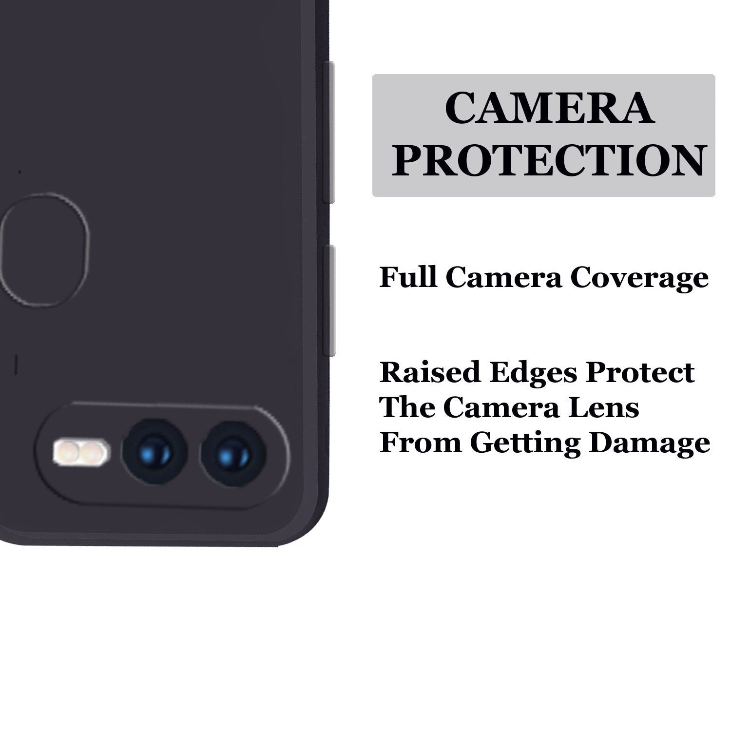 Oppo F9 Pro Liquid Silicone Back Cover Case With TPU & Matte Finish - Black