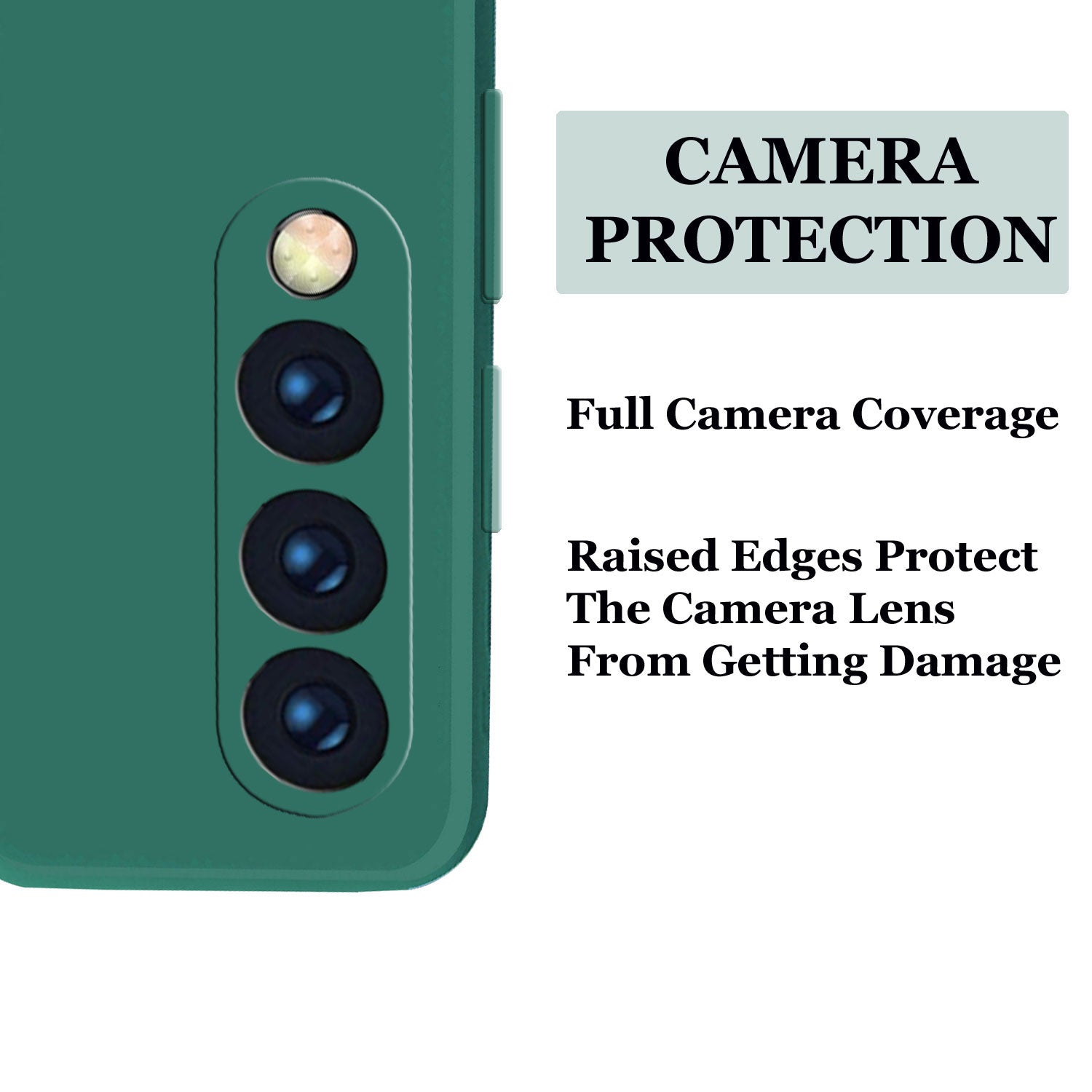 Samsung A50 Liquid Silicone Back Cover Case With TPU & Matte Finish - Dark Green