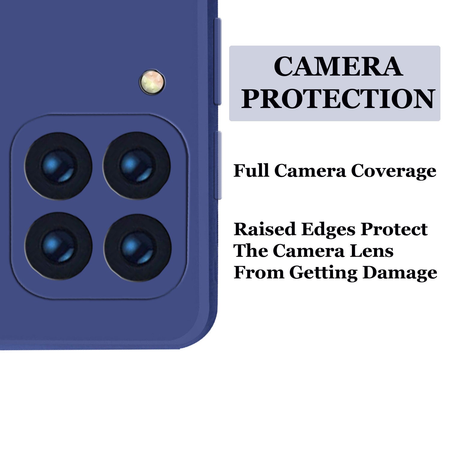 Samsung M53 Liquid Silicone Back Cover Case With TPU & Matte Finish - Blue