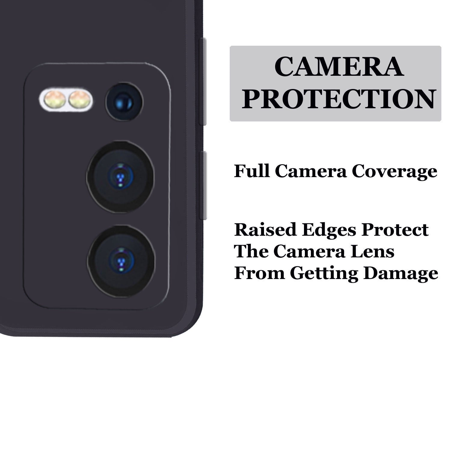 Liquid Silicone Back Cover Case With TPU & Matte Finish Oppo A55 5G - Black