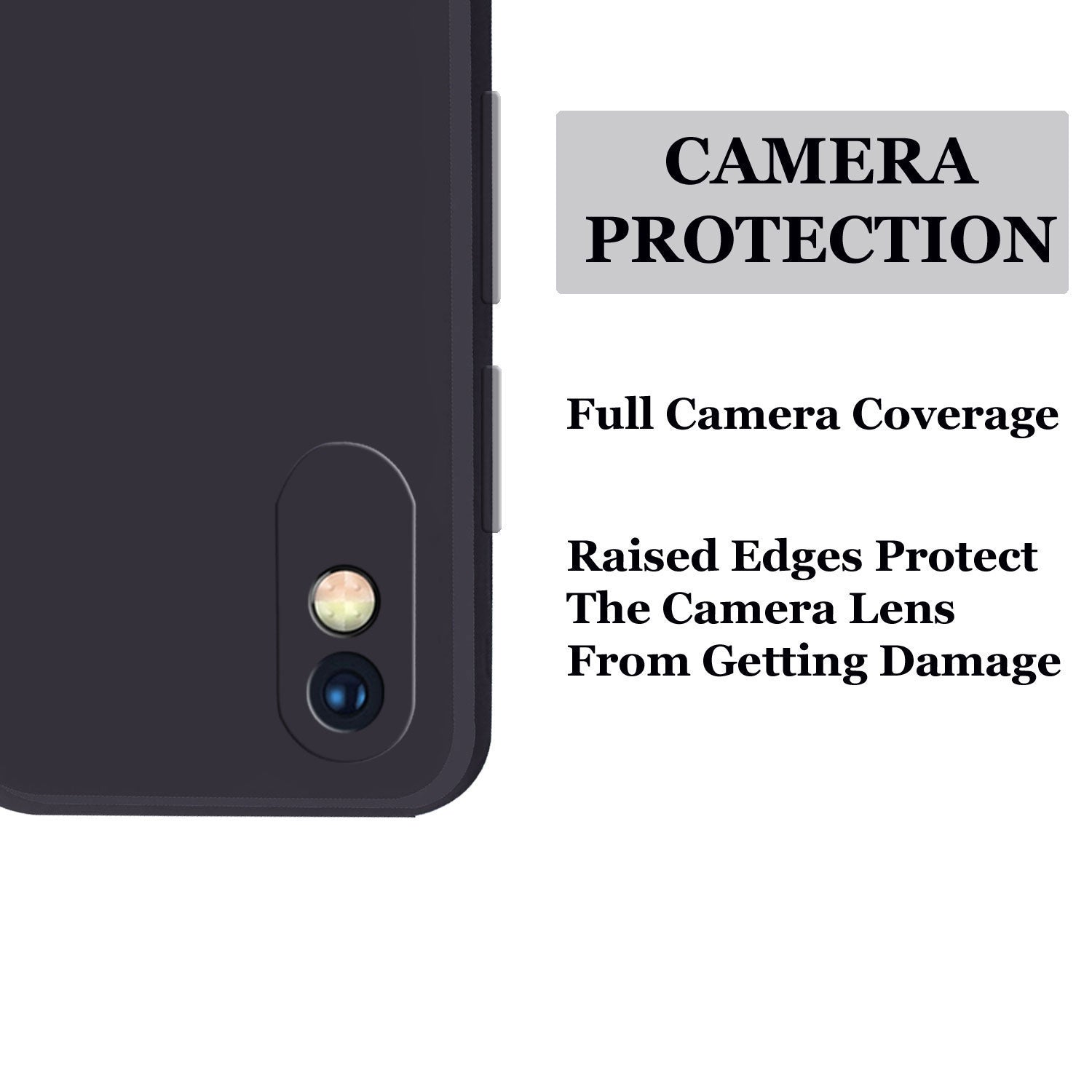Redmi 9a Liquid Silicone Back Cover Case With TPU & Matte Finish - Black