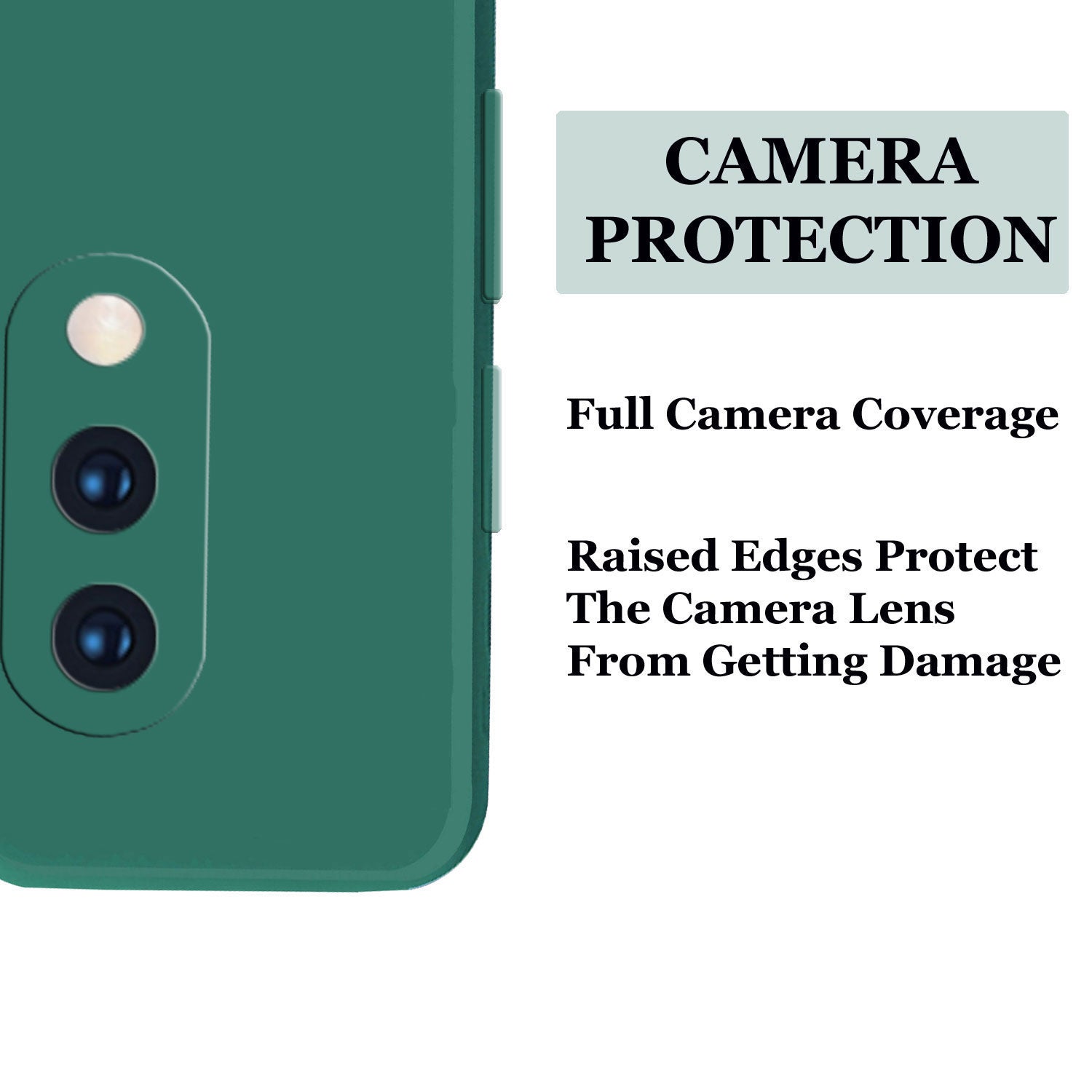 Oneplus 7  Liquid Silicone Back Cover Case With TPU & Matte Finish - Dark Green