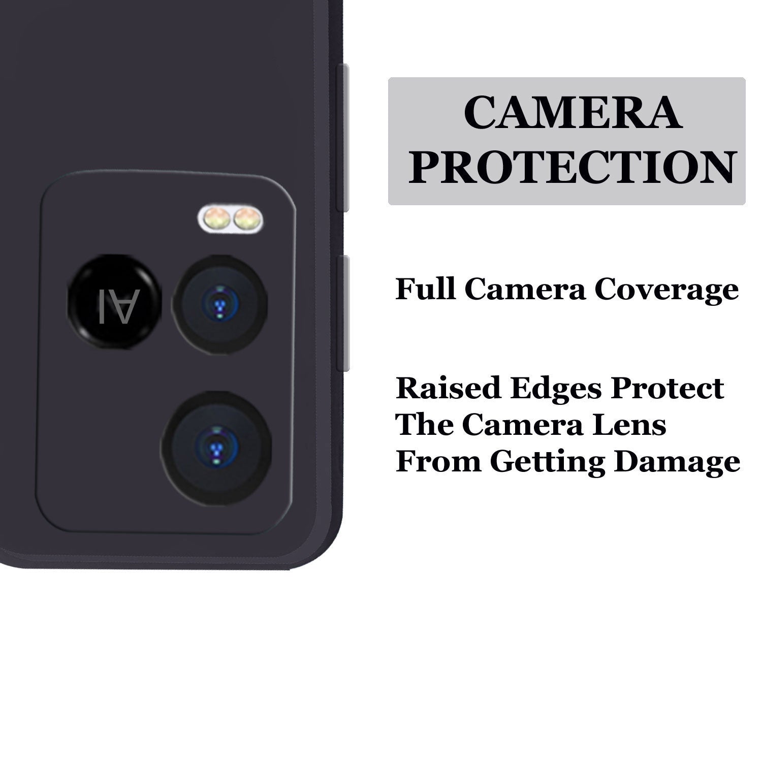 Vivo Y21 Liquid Silicone Back Cover Case With TPU & Matte Finish - Black
