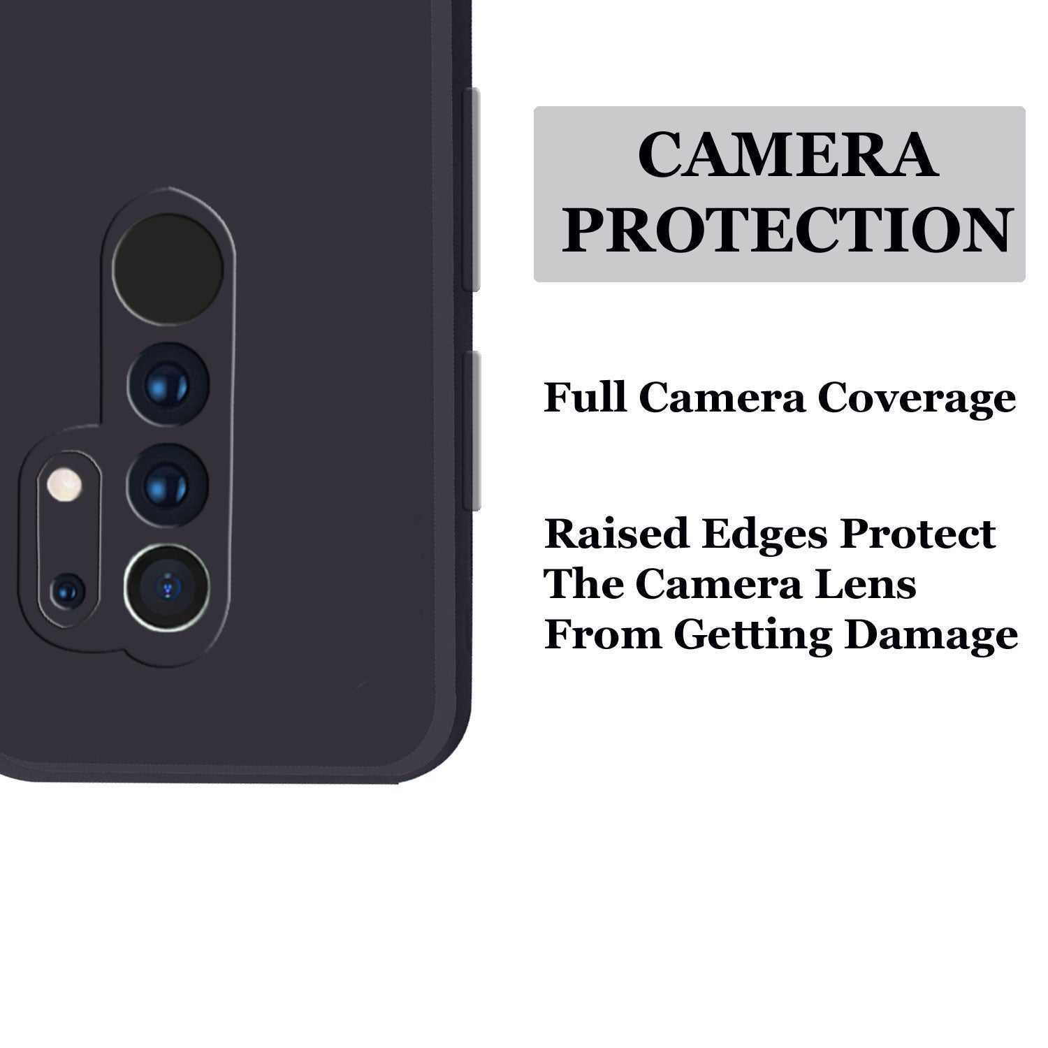 Redmi 9 Prime Liquid Silicone Back Cover Case With TPU & Matte Finish - Black
