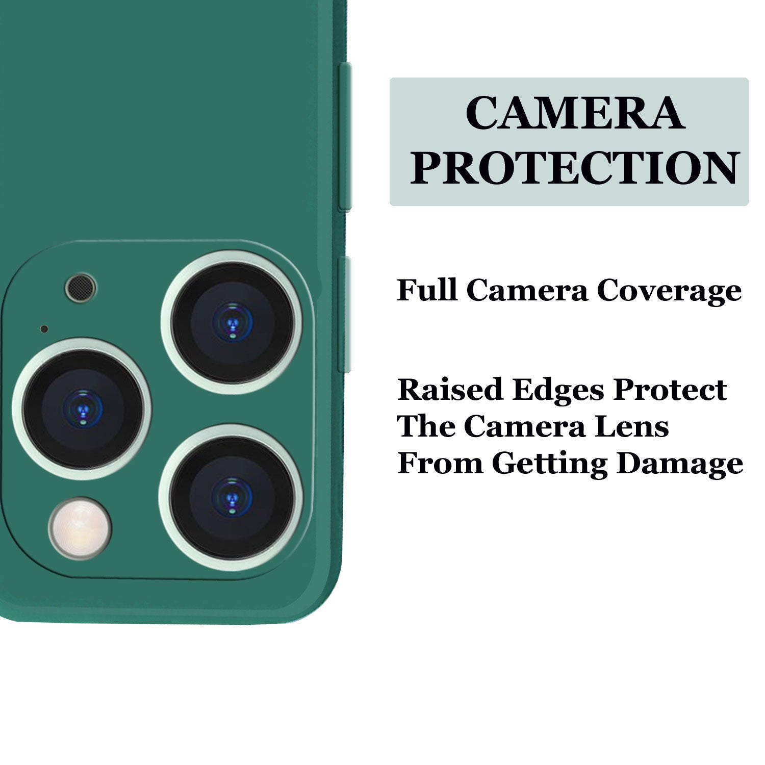 iphone 12 Pro Liquid Silicone Back Cover Case With TPU & Matte Finish - Dark Green